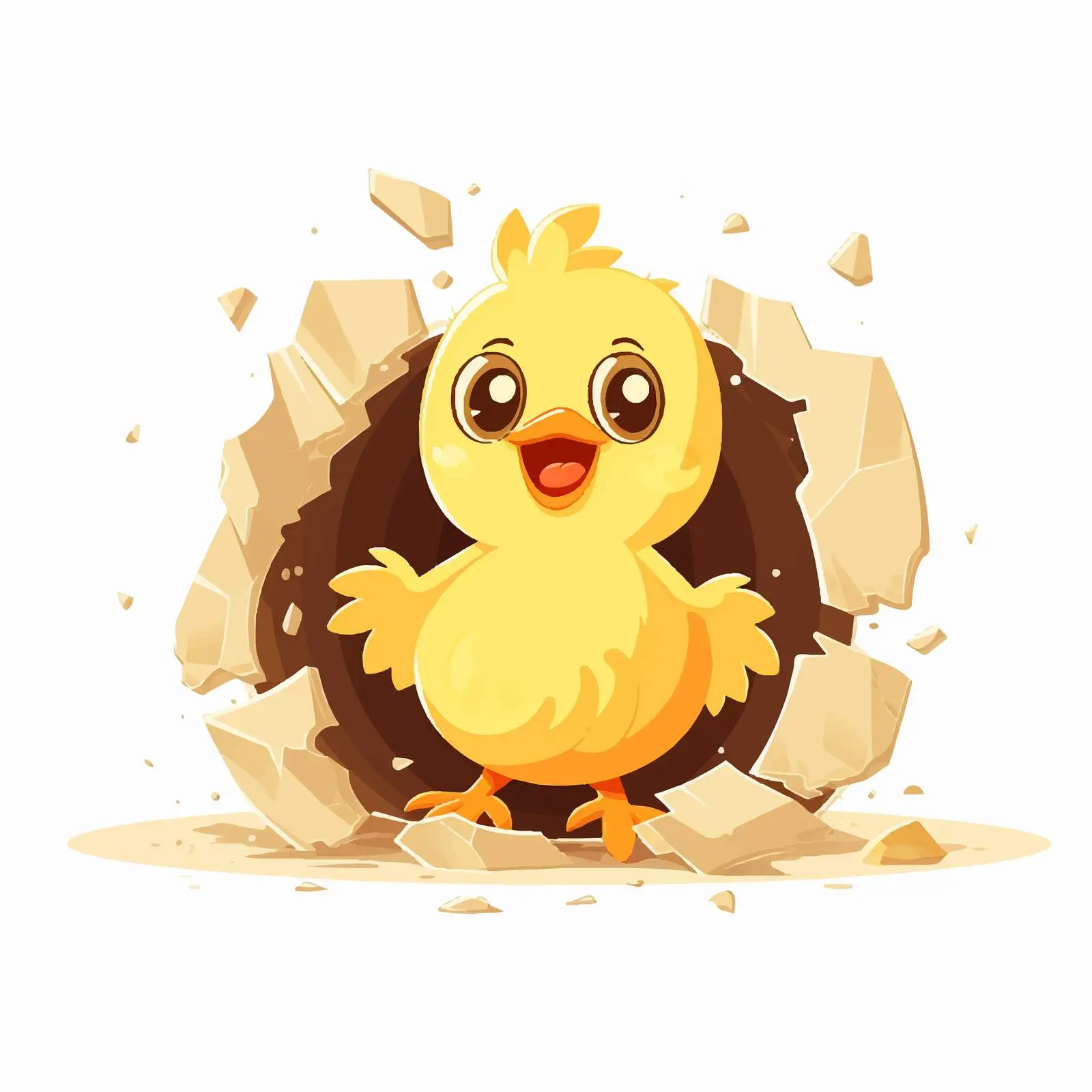 Cute Happy Yellow Baby Chick Vector — free download from Dotvec