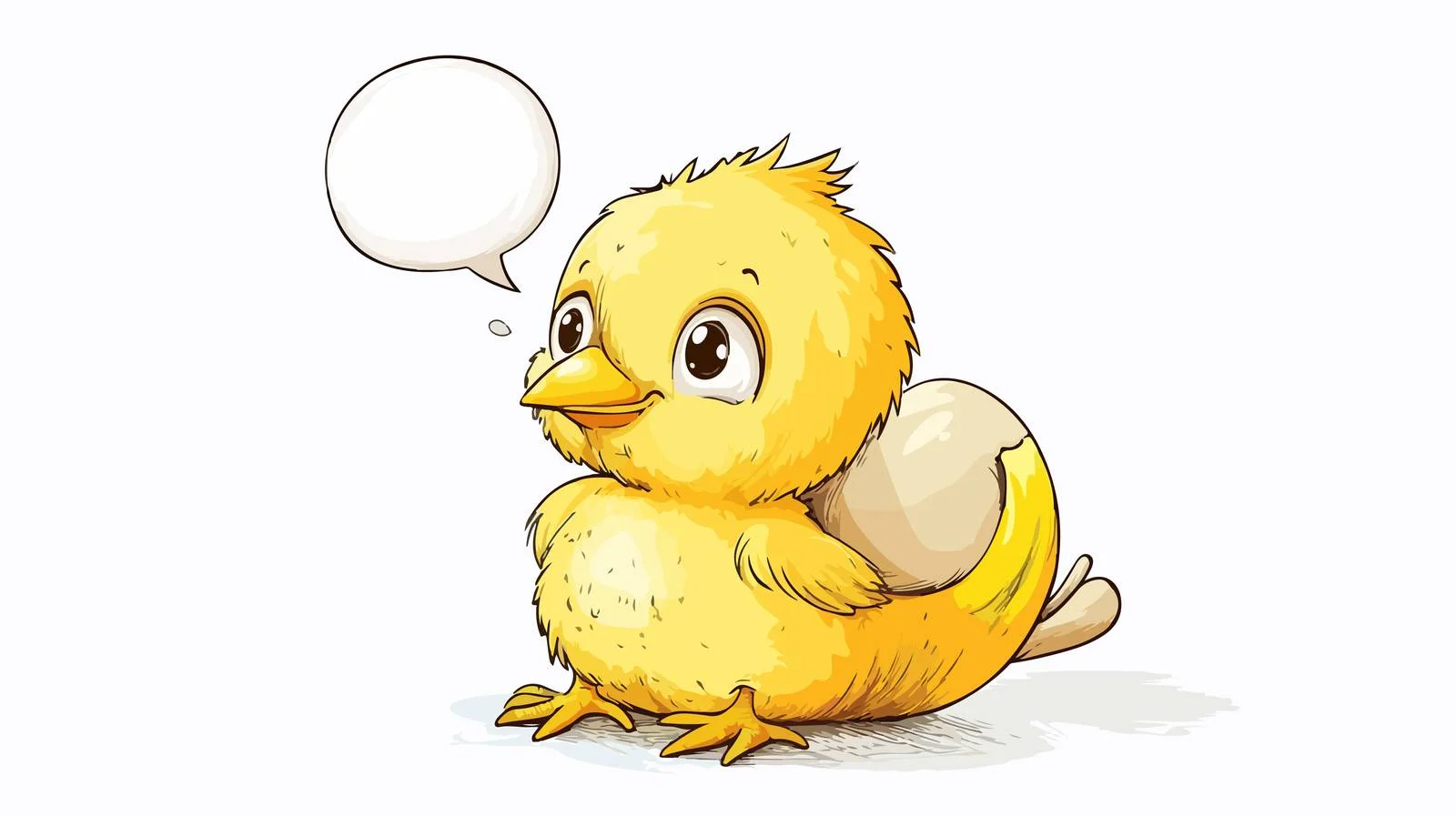 Cute Chick Thought Bubble Vector Illustration — free download from Dotvec