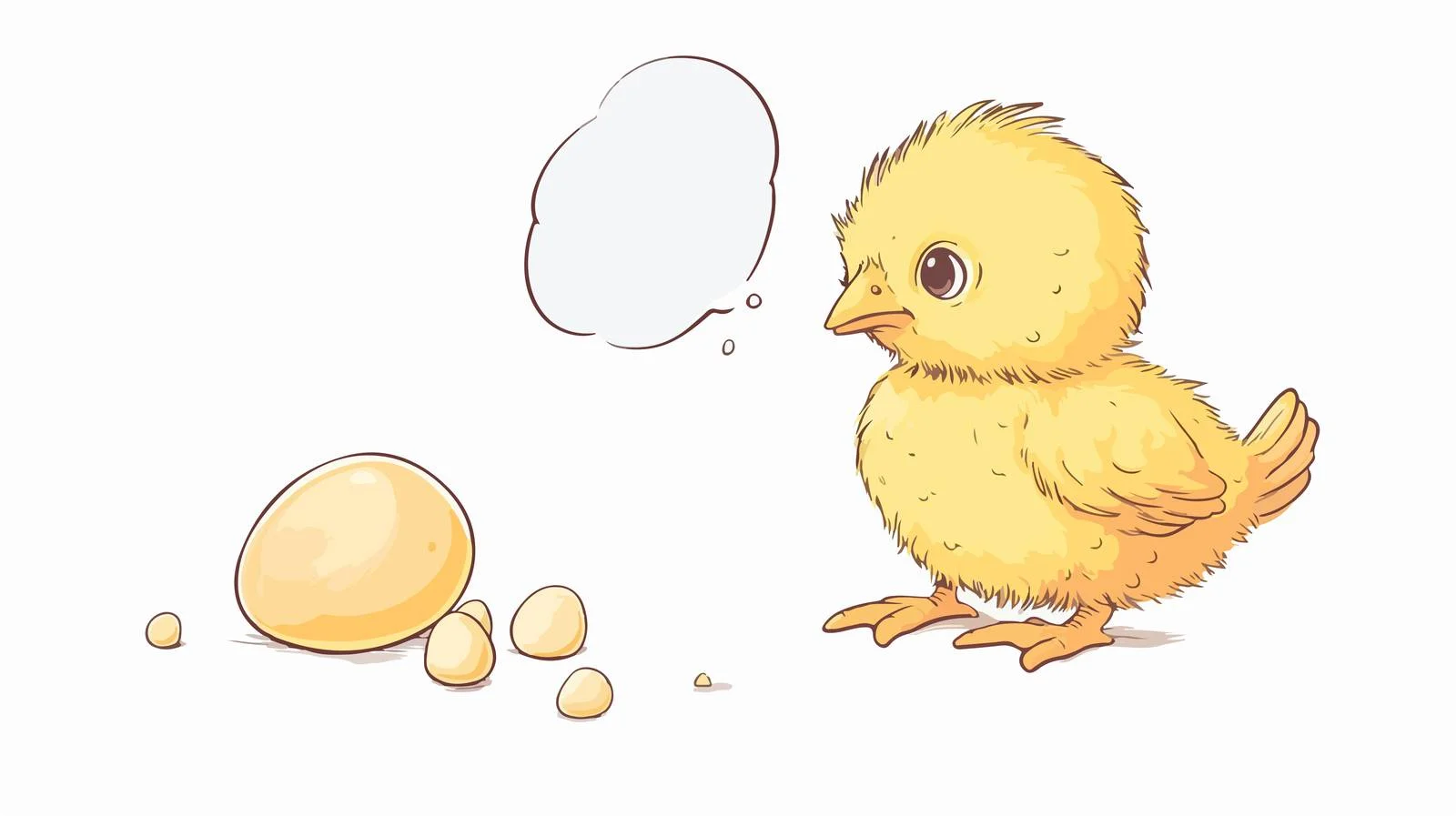 Cute Chick Thought Bubble Vector Illustration — free download from Dotvec