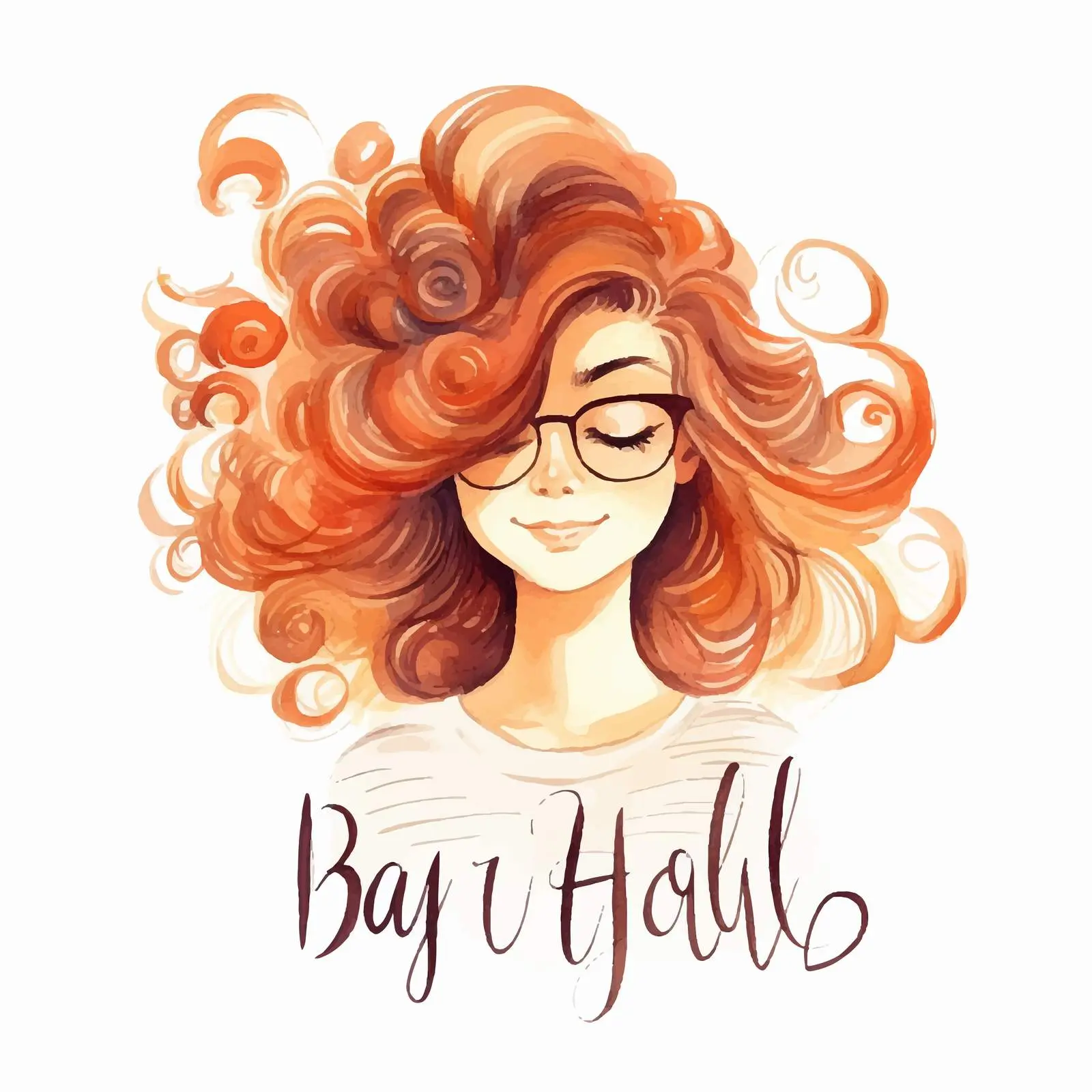 Good Hair Day Handwritten Lettering Vector – free curls image from Dotvec