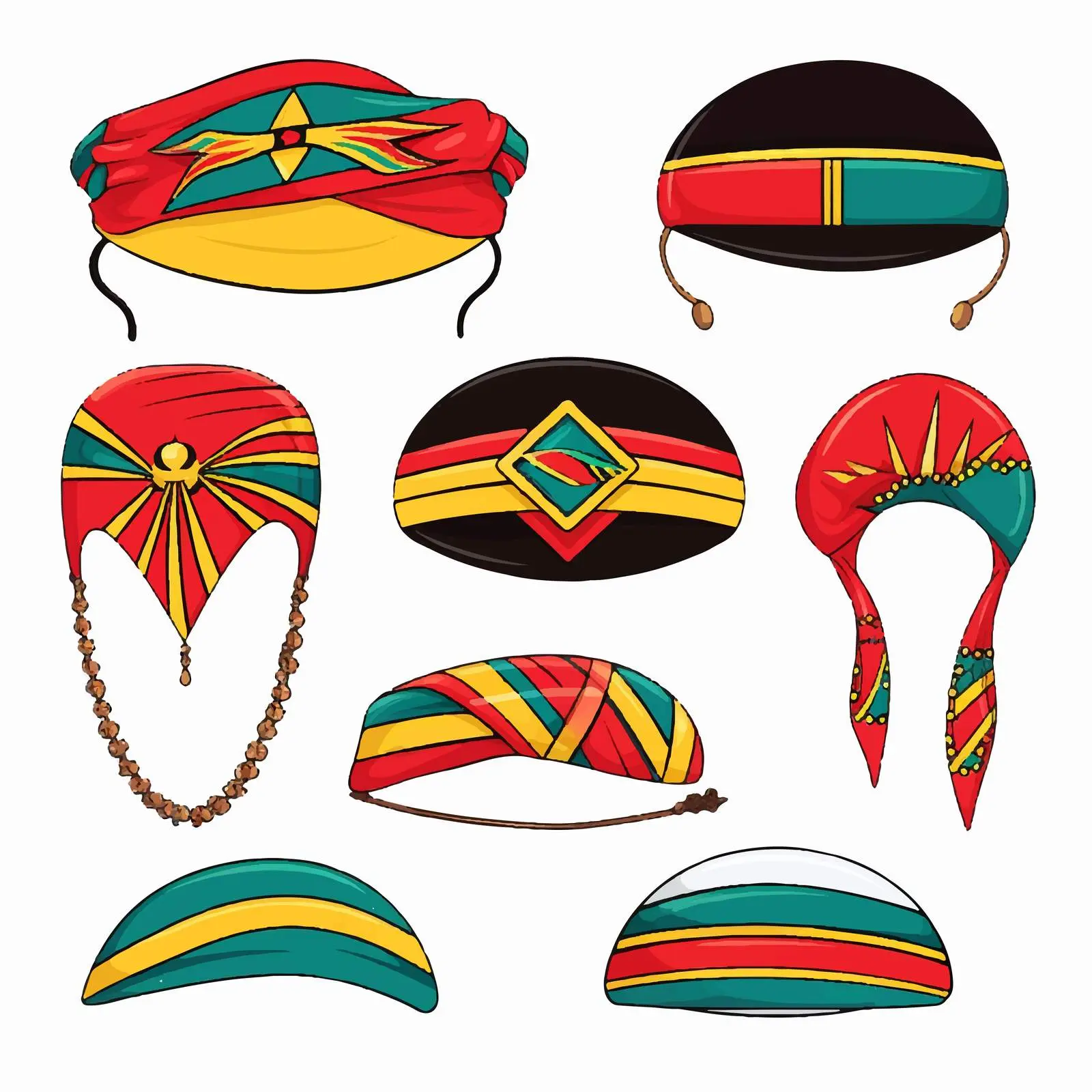 Patriotic Head Accessories Clip Art Set – free wearable art image from Dotvec