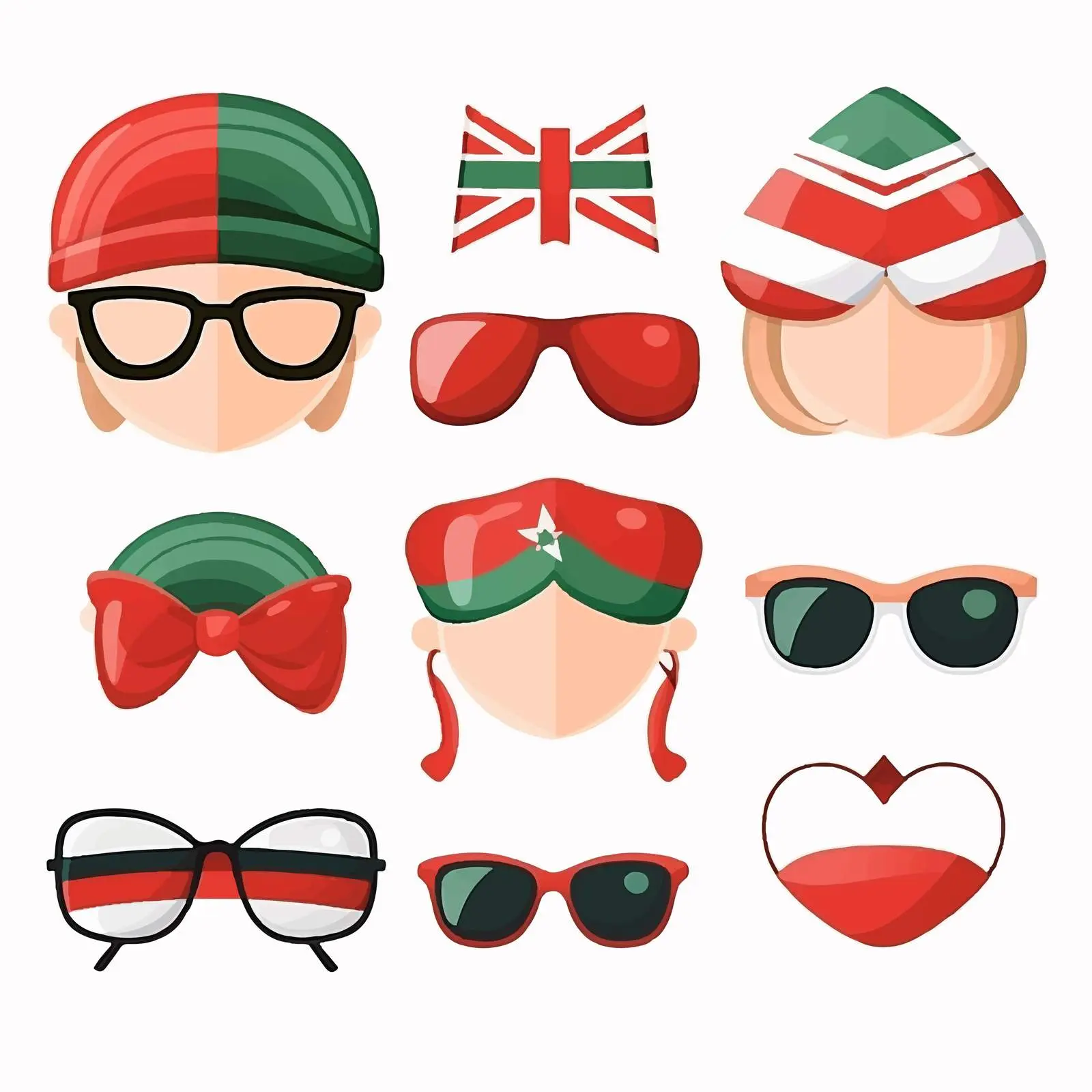 Patriotic Head Accessories Clip Art Set – free wearable art image from Dotvec
