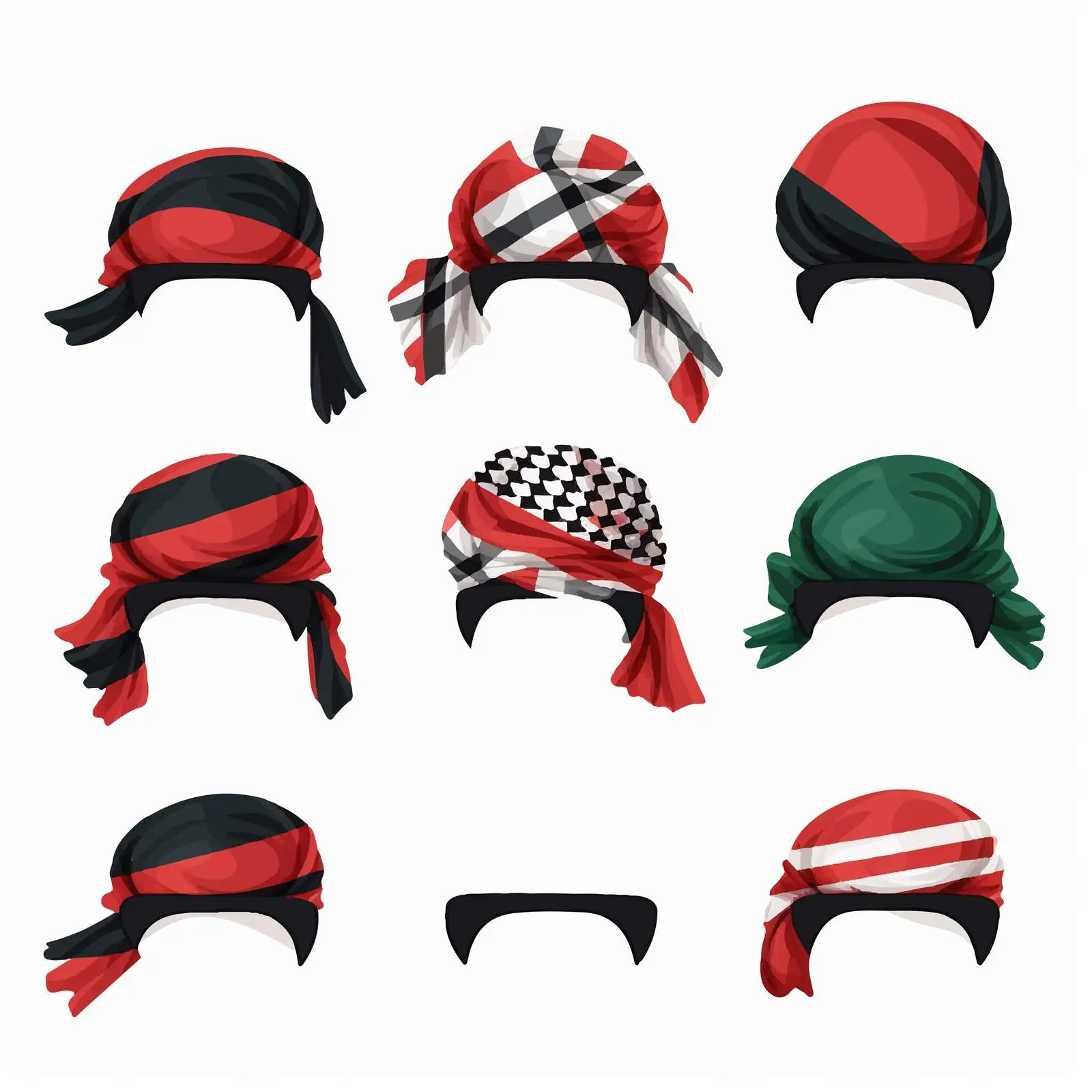 Colorful Patriotic Head Accessories Clip Art Set — free download from Dotvec