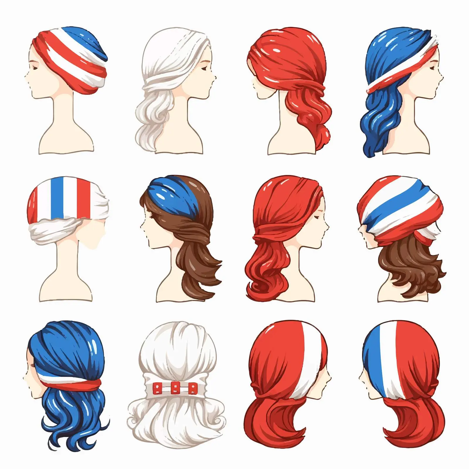 Patriotic Head Accessories Clip Art Set — free download from Dotvec