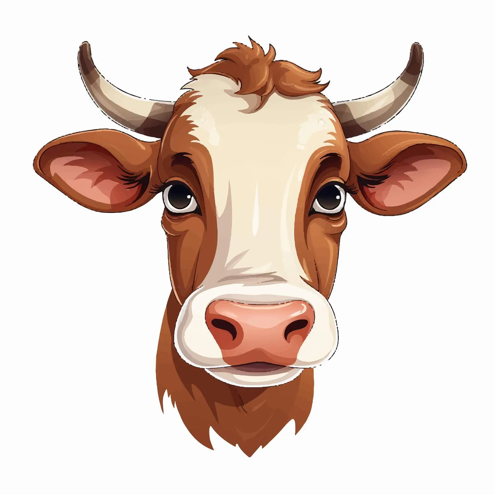 Brown Cow Cartoon Character Illustration Vector — free download from Dotvec