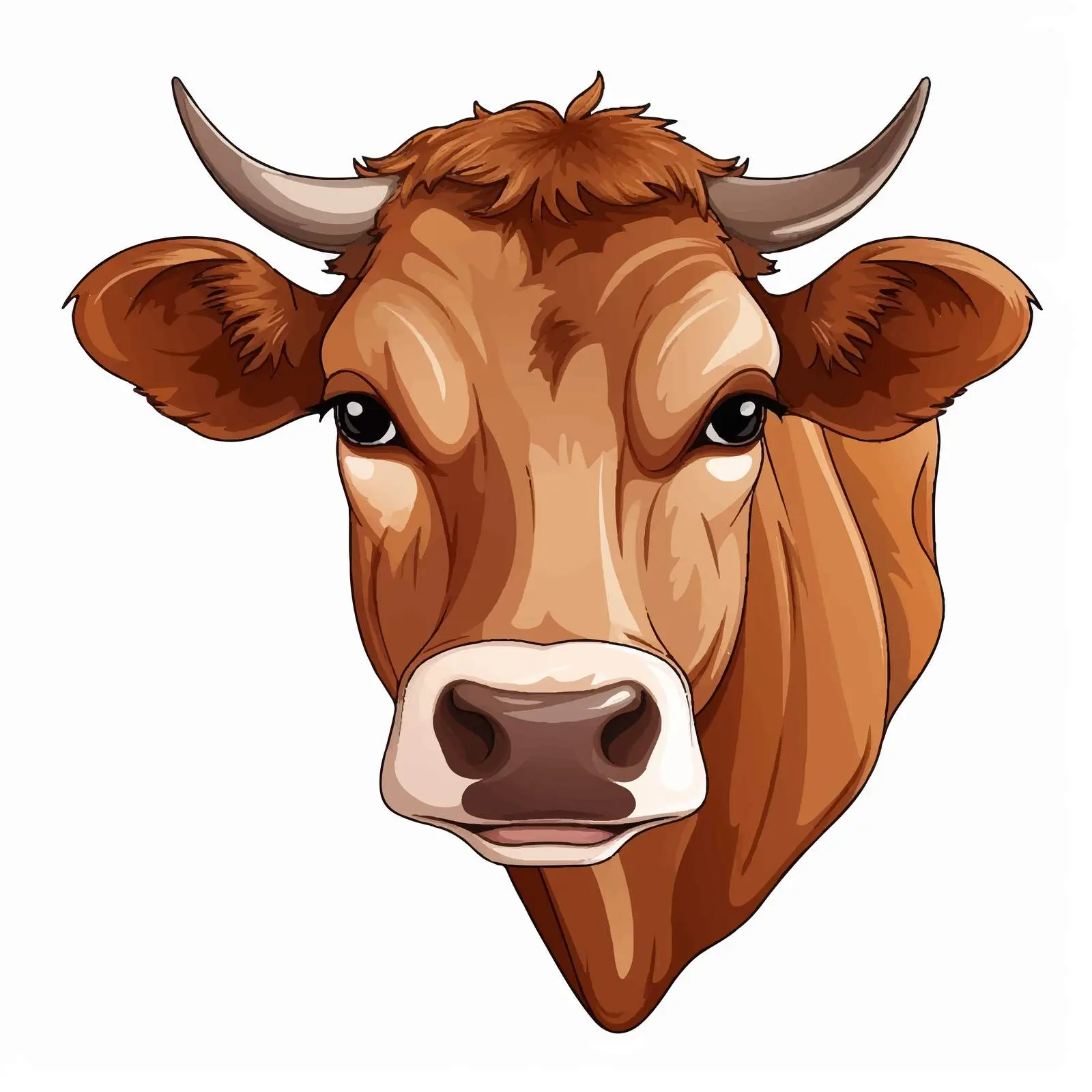 Brown Cow Cartoon Character Vector Illustration — free download from Dotvec