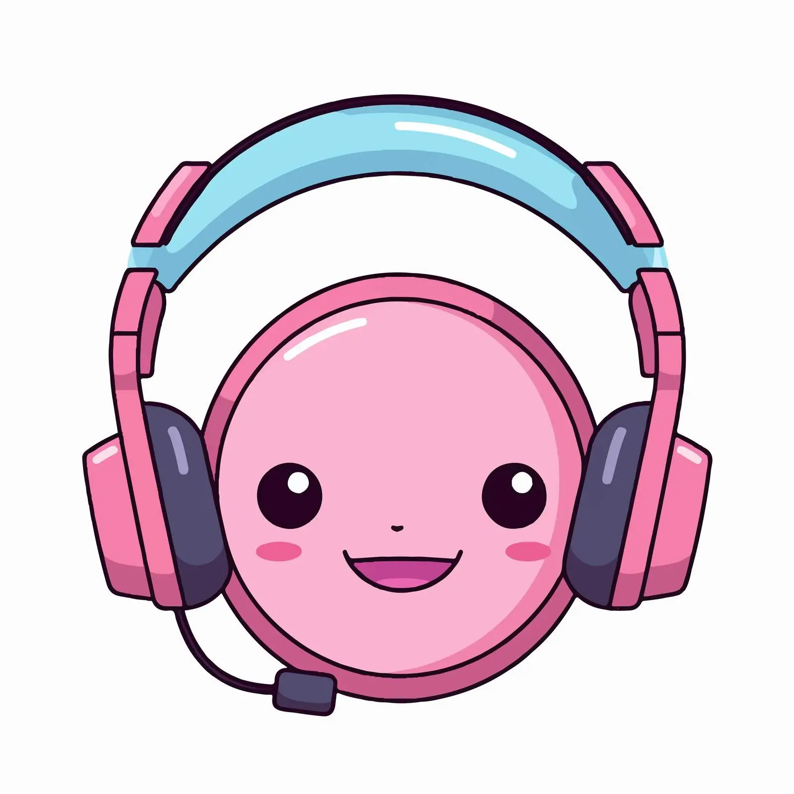 Kawaii Headset Audio Device Cartoon Illustration — free download from Dotvec