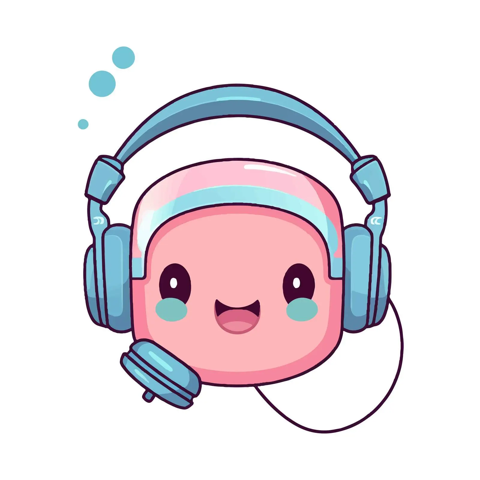 Kawaii Character with Headset Audio Device Vector — free download from Dotvec