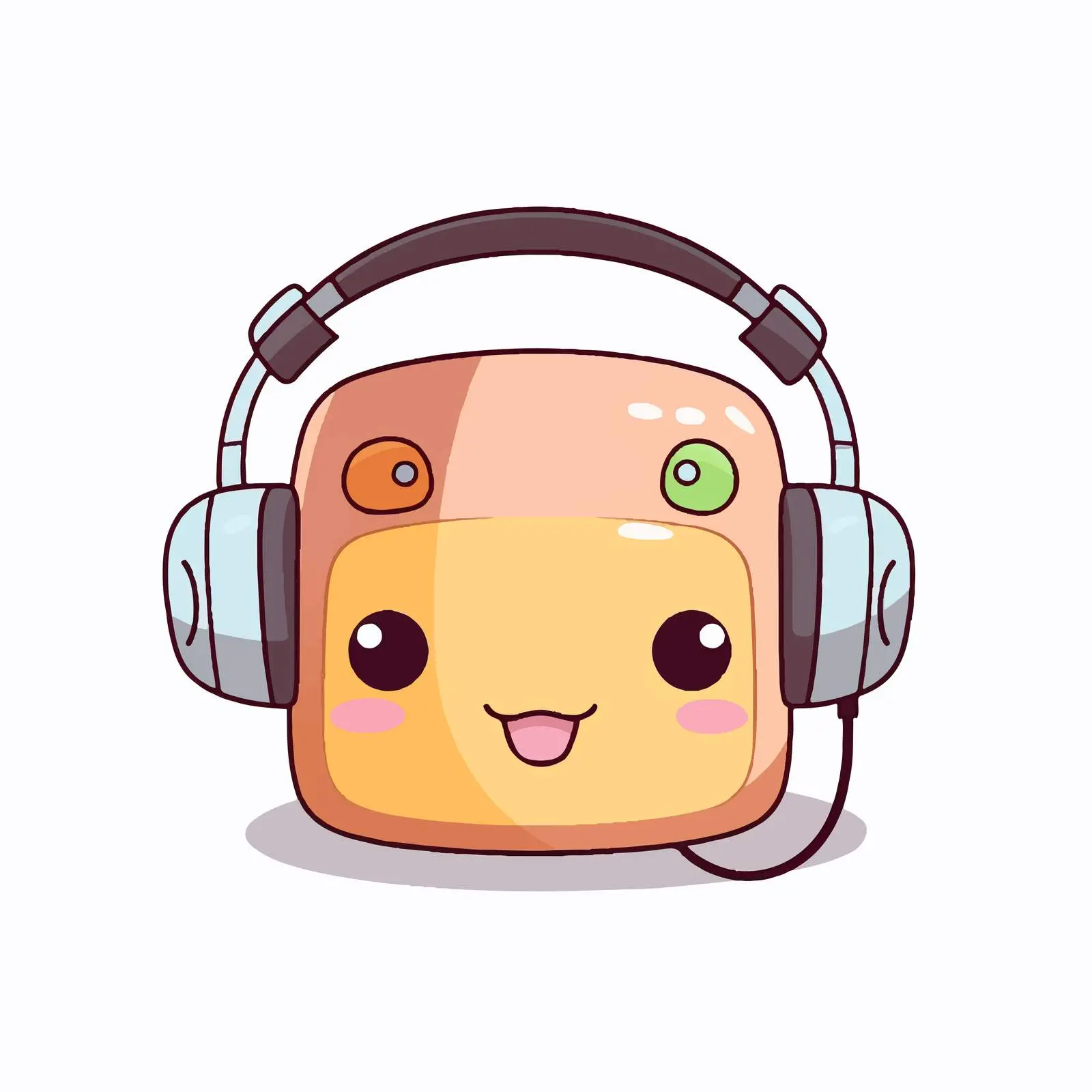 Kawaii Cartoon Headset Audio Device Vector Illustration — free download from Dotvec