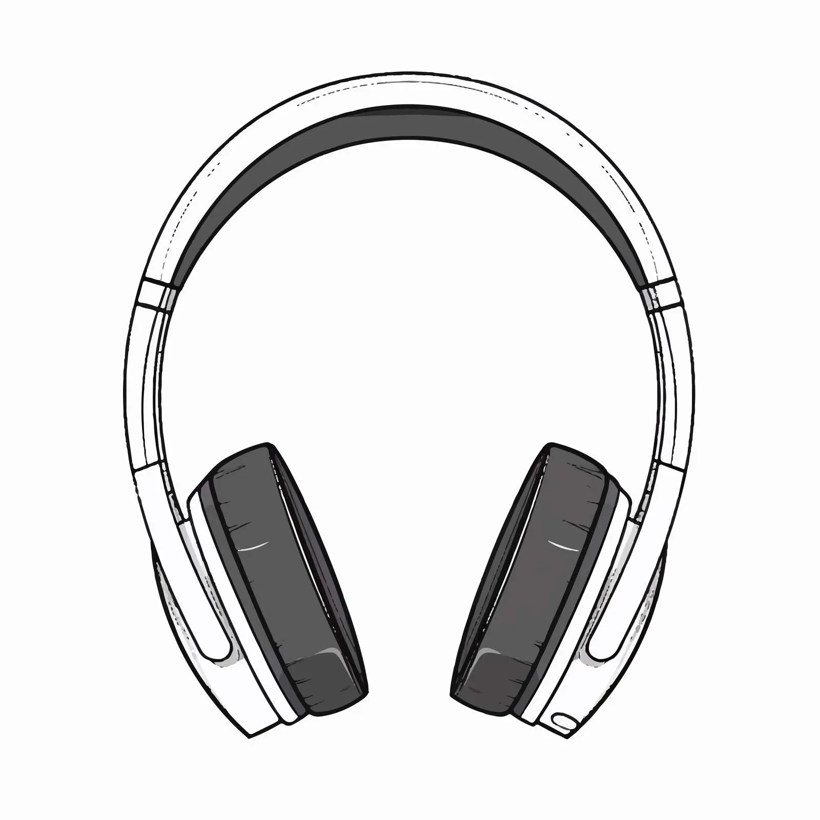 Headset Line Vector Illustration on White Background – free communications image from Dotvec