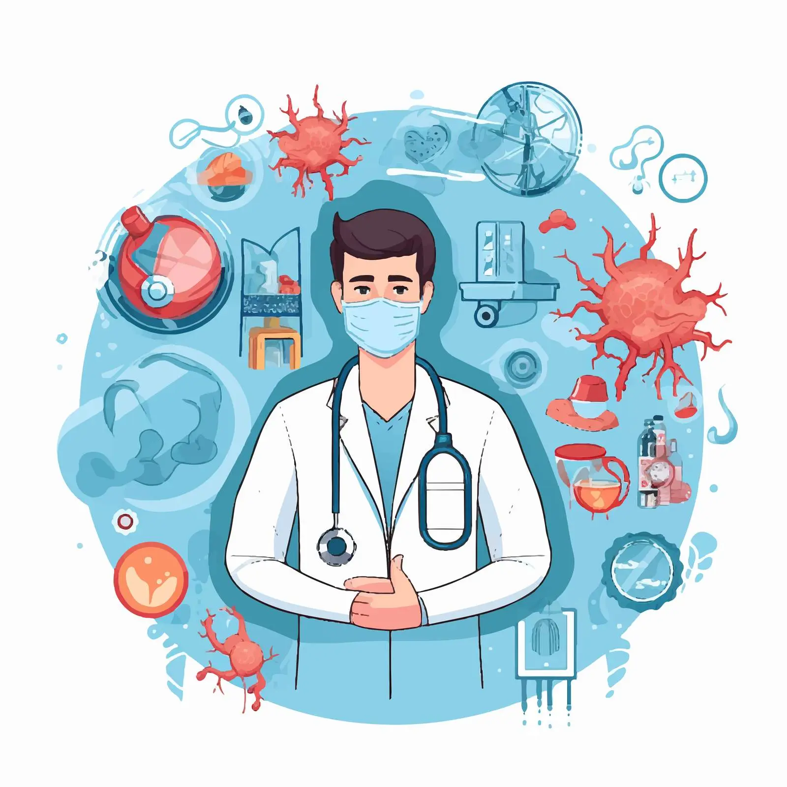 Health Care Design Cartoon Vector Illustration – free medical background image from Dotvec