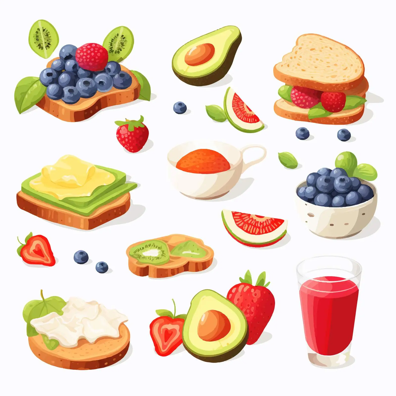 Healthy Breakfast Food Icons Collection — free download from Dotvec