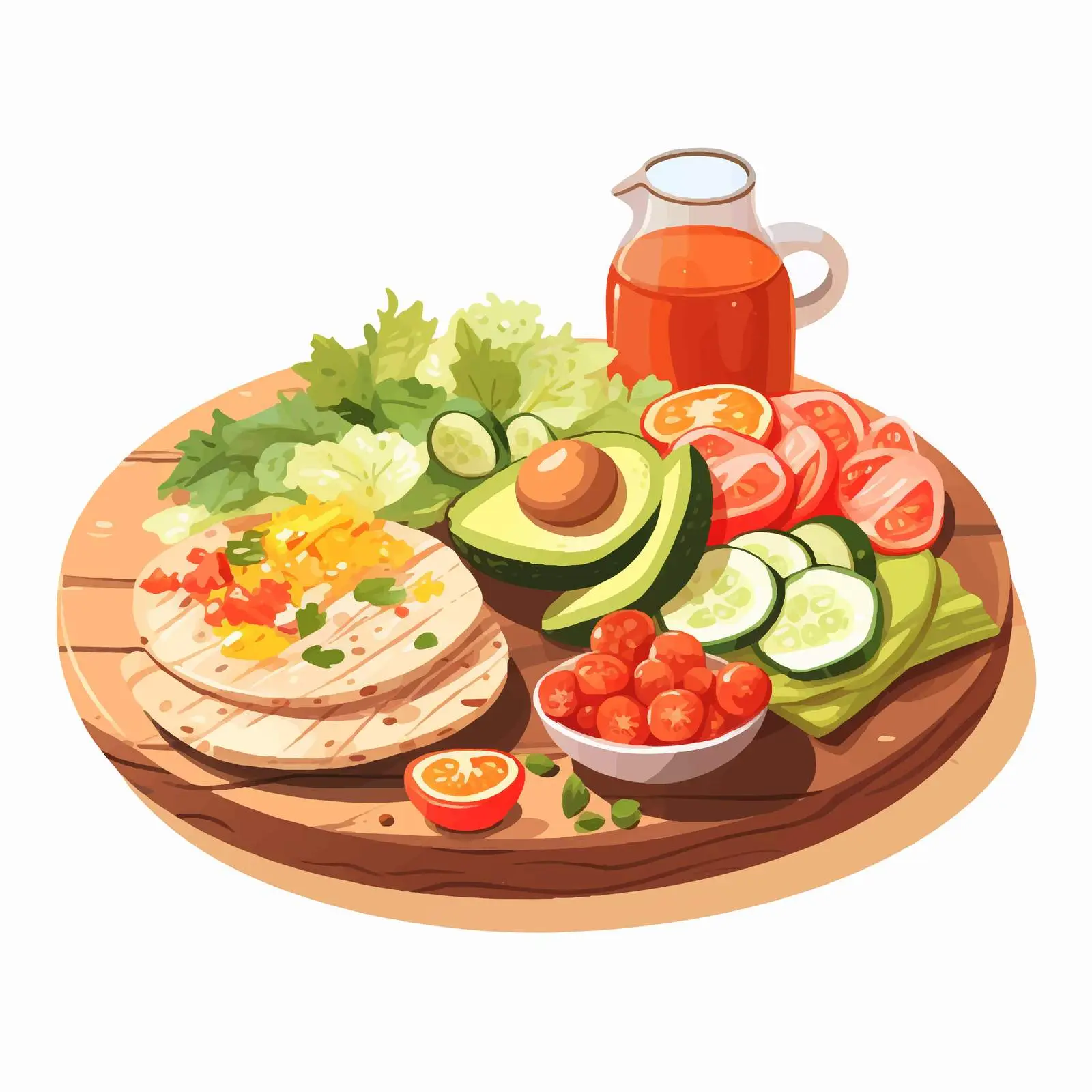 Healthy Breakfast on Wooden Cutting Board — free download from Dotvec