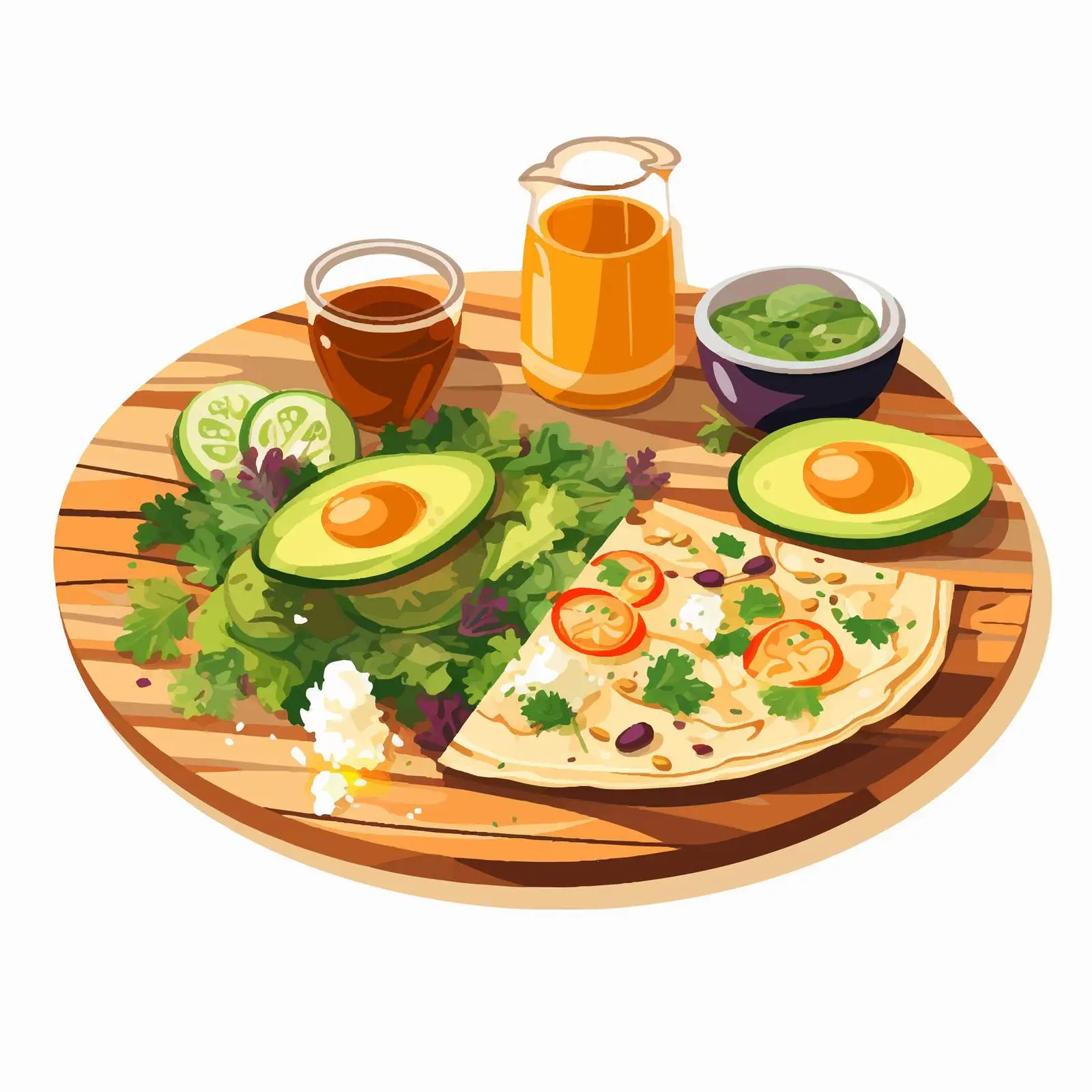 Healthy Breakfast on Wooden Cutting Board — free download from Dotvec