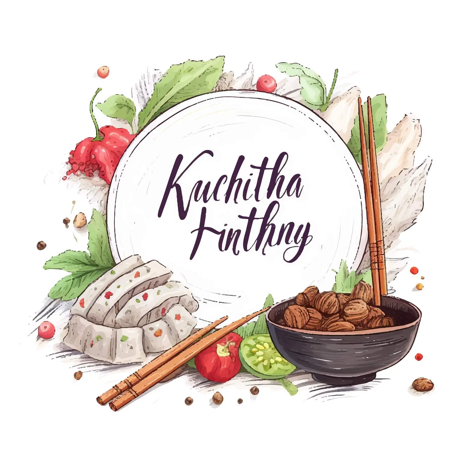 Khinkali Hand with Chopsticks Illustration – free asian cuisine image from Dotvec