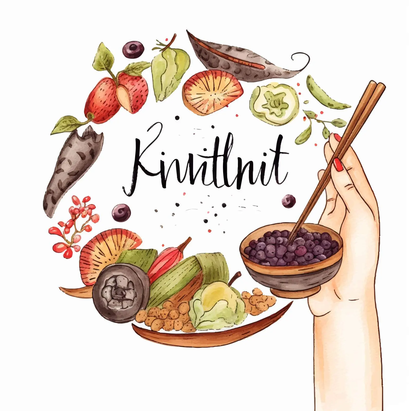 Khinkali Dishes with Chopsticks Illustration – free asian cuisine image from Dotvec