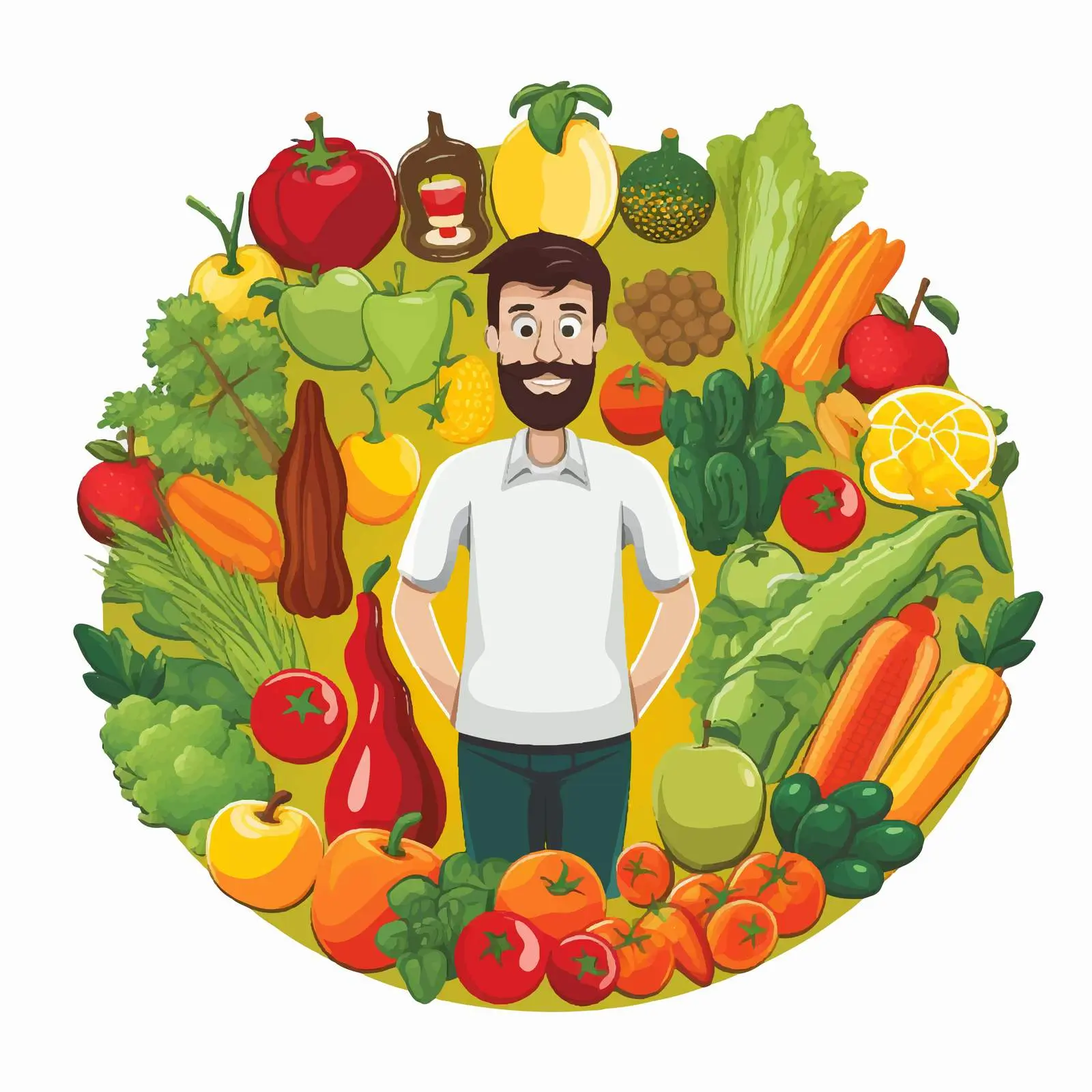 Healthy Lifestyle Vector Illustration on White Background — free download from Dotvec