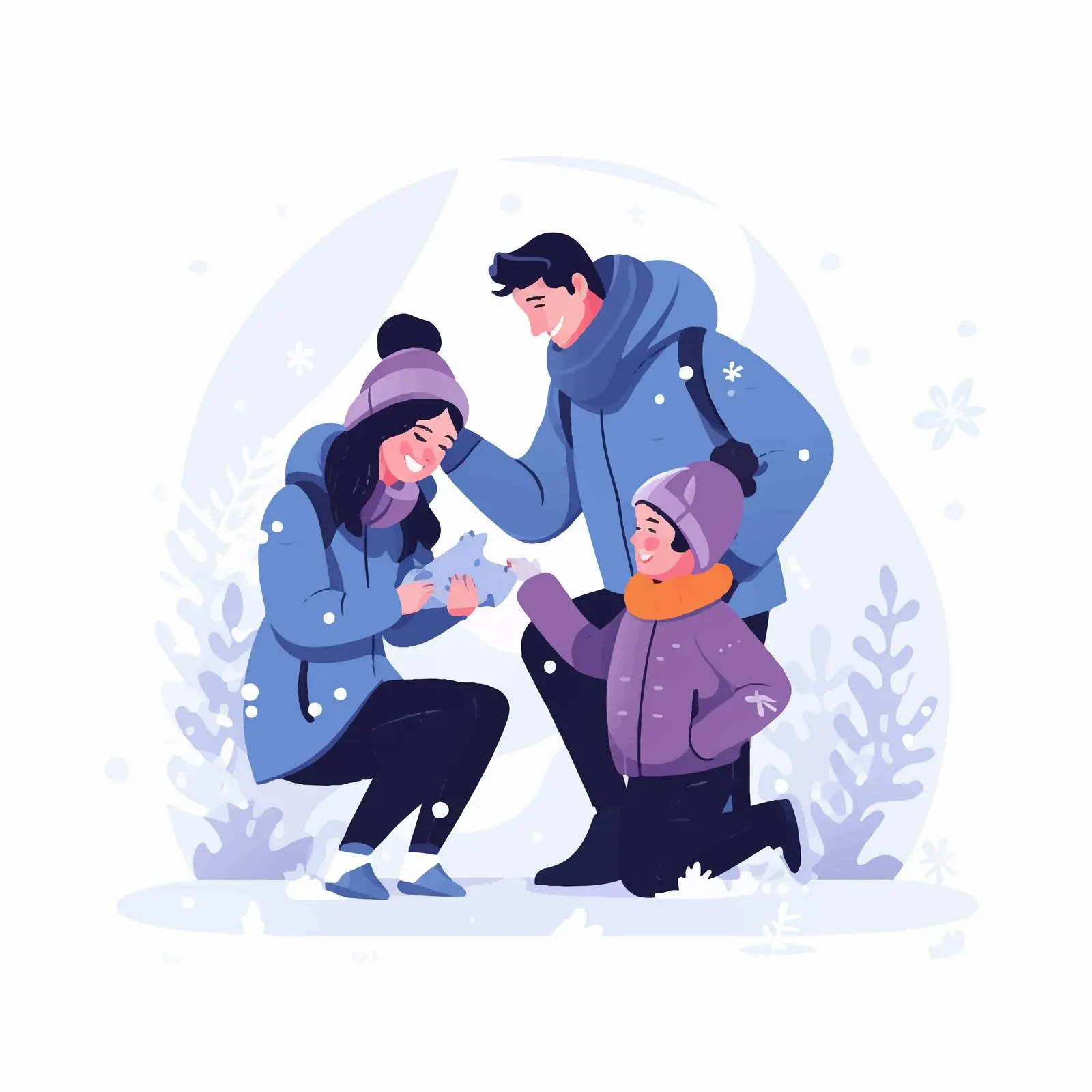 Family Enjoying Snow Play in Winter — free download from Dotvec