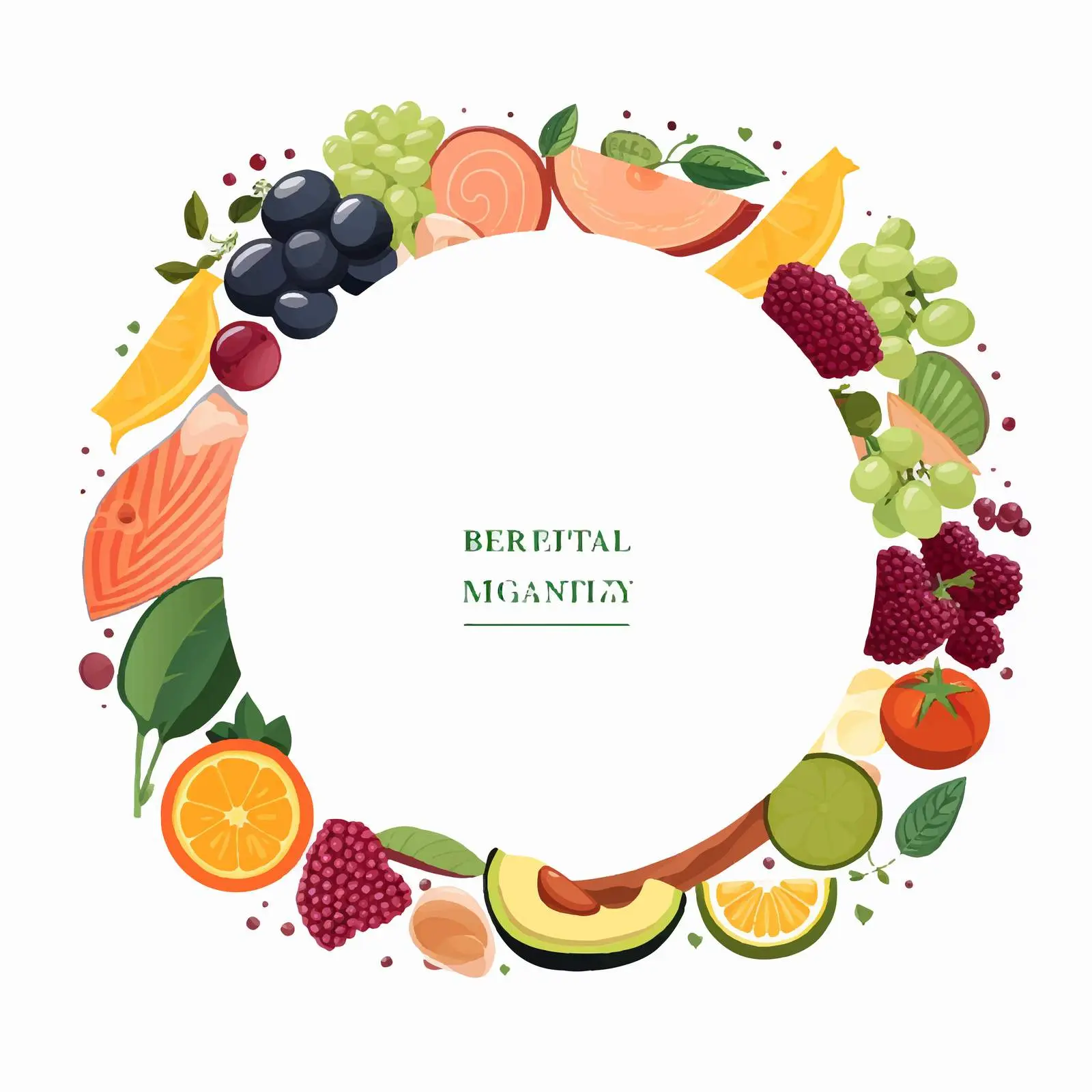 Healthy Food Nutrition Card with Vitamin Nutrients — free download from Dotvec