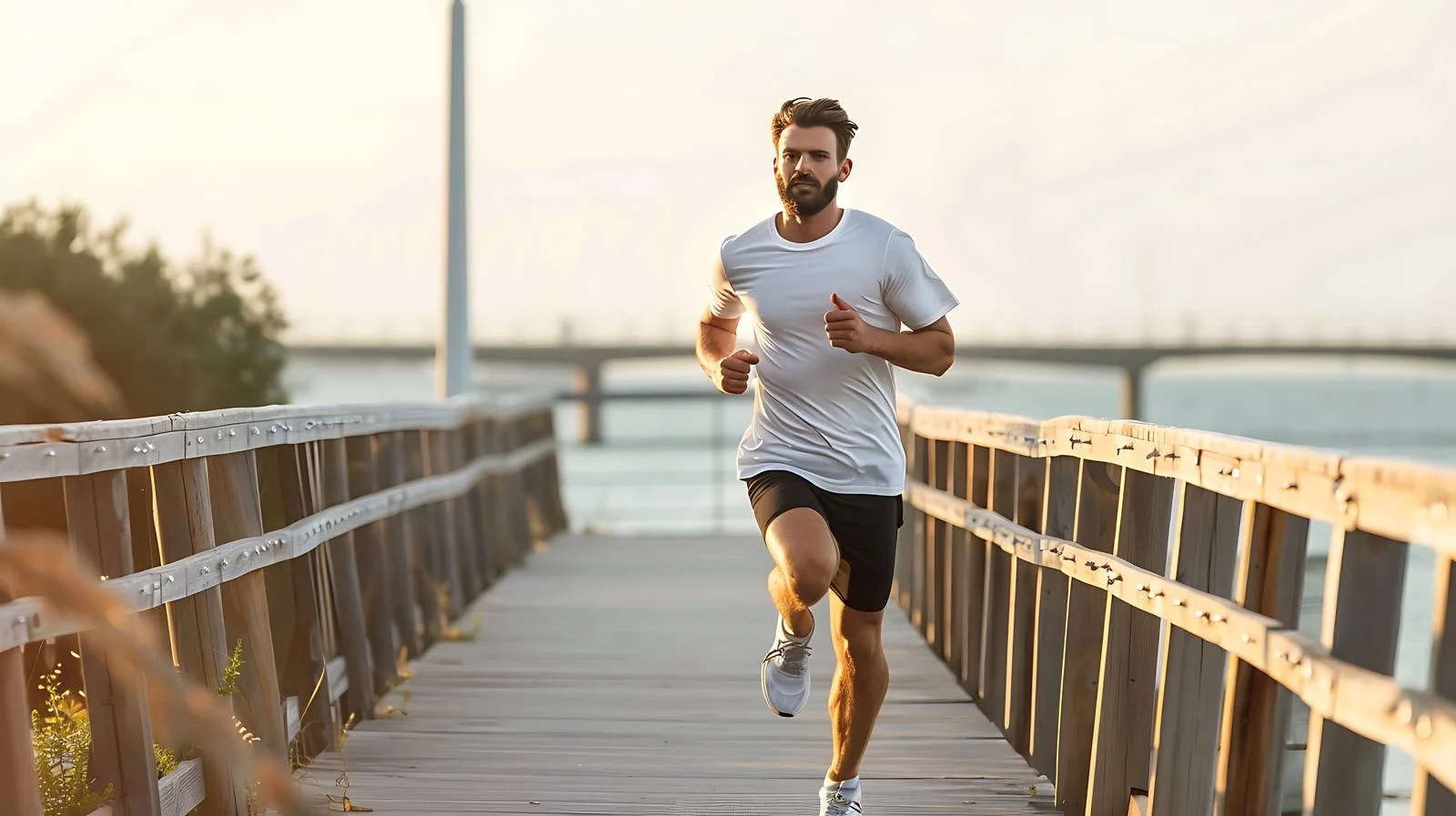 Active Lifestyle: Man Running by the Sea — free download from Dotvec