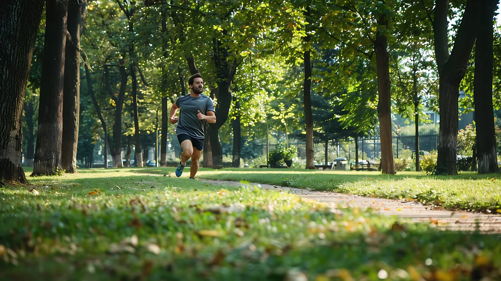 Active Man Running Outdoors Exercise — free download from Dotvec