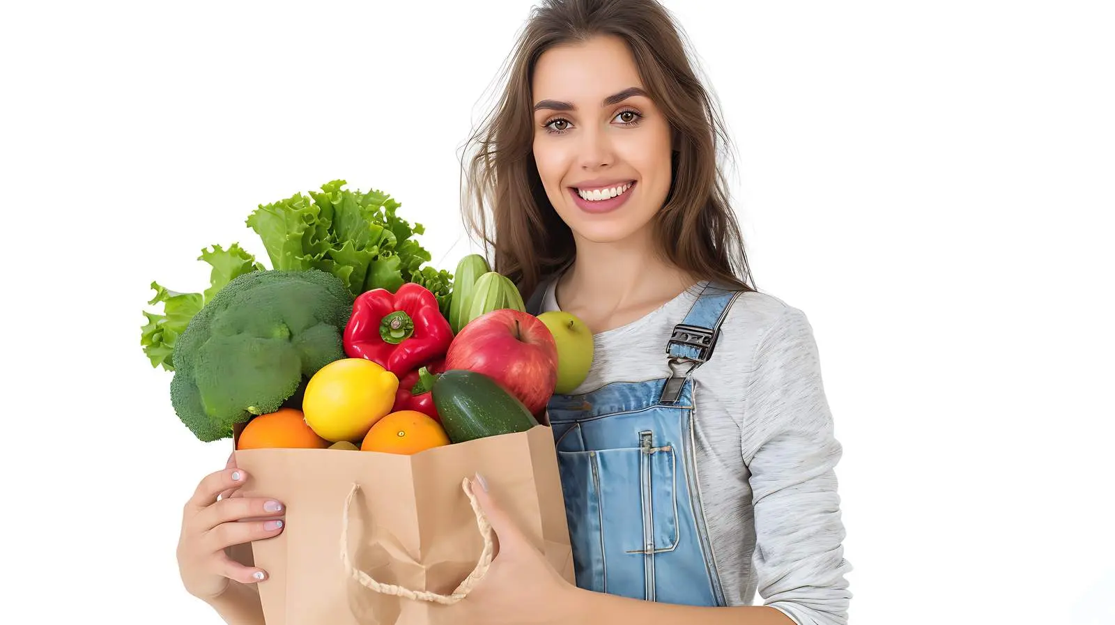 Happy Woman with Shopping Bag in Outdoors — free download from Dotvec