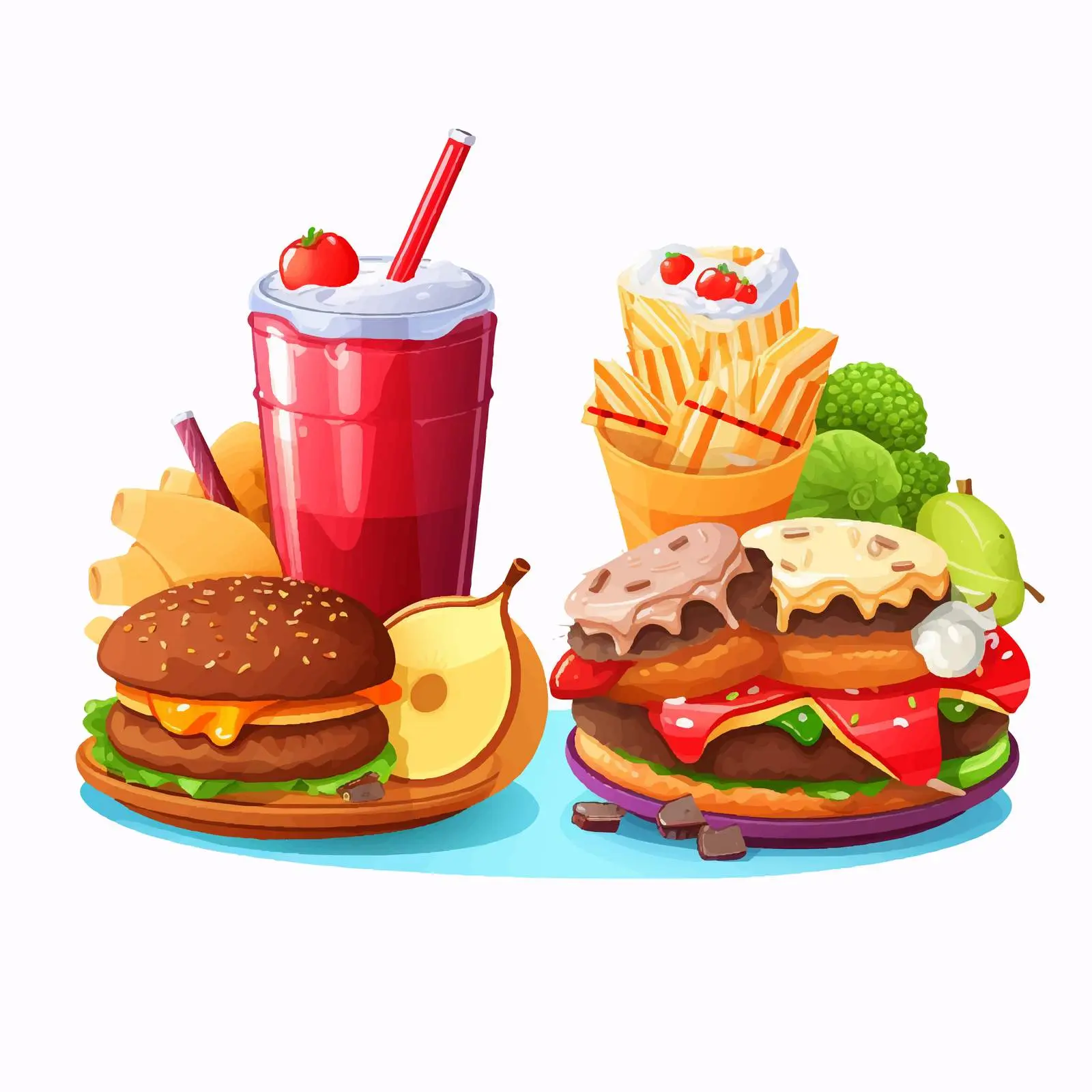 Healthy vs Unhealthy Food Choices Concept – free nutritional value image from Dotvec