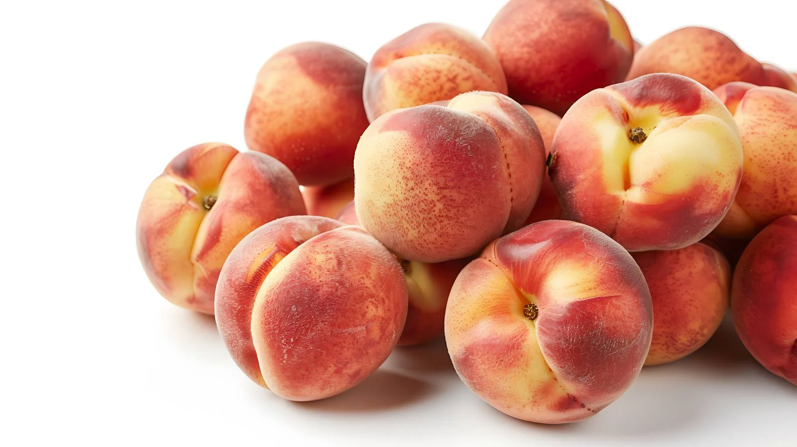 Stacked whole flat peaches arrangement — free download from Dotvec
