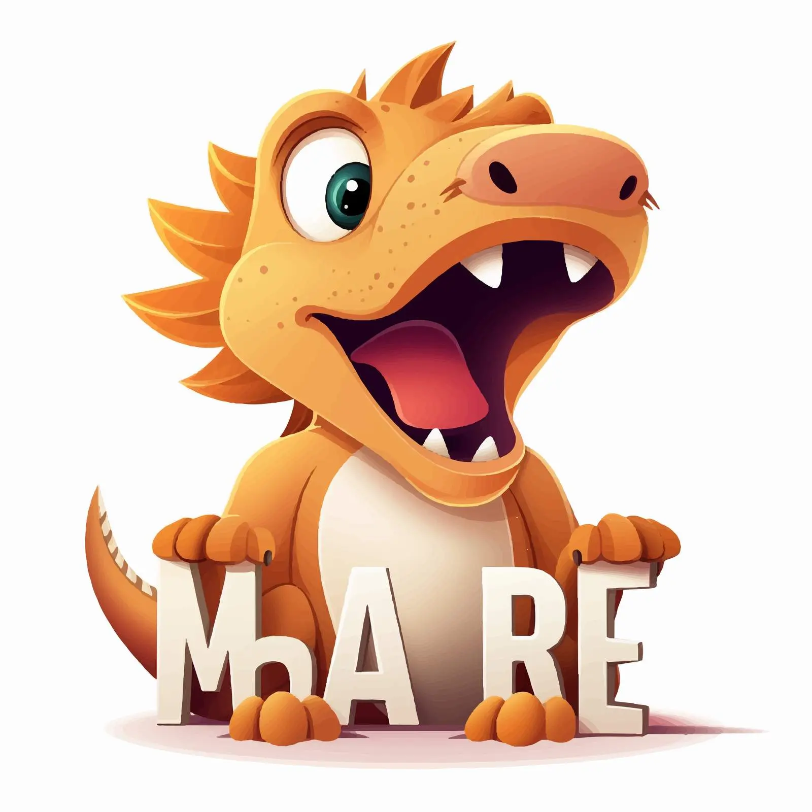 Dinosaur Cartoon Typography Design with Roar Message — free download from Dotvec
