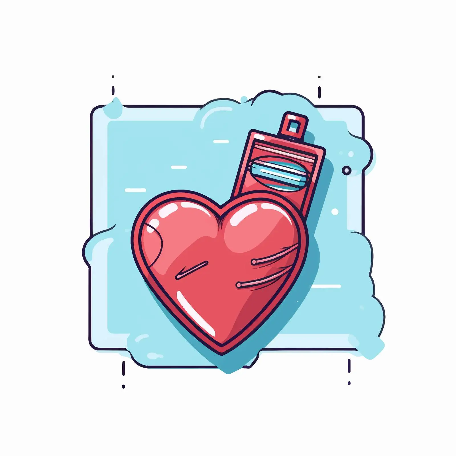Heart and Bandage Icon for Cardiology — free download from Dotvec