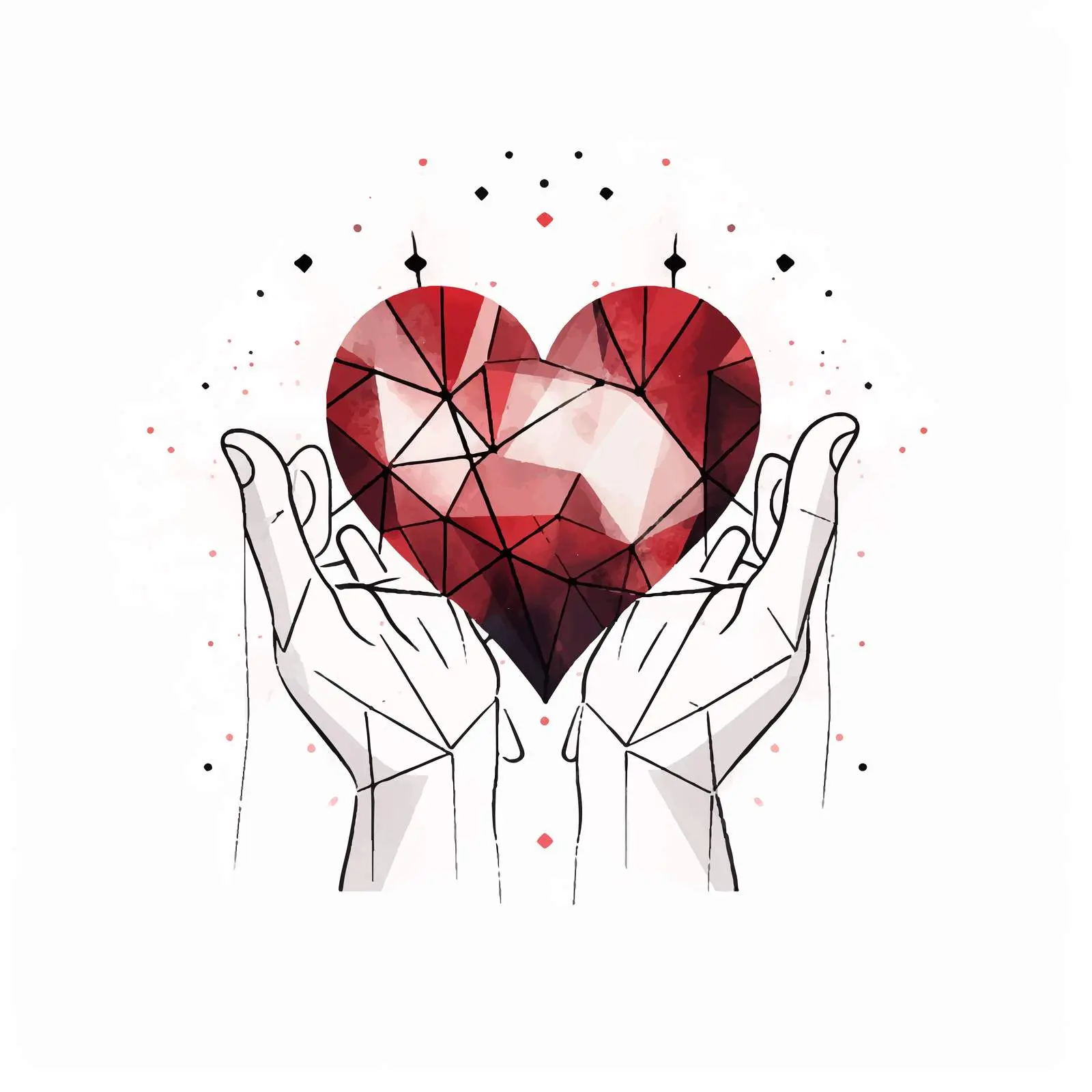 Heart in Hands One-Line Drawing Love Symbol – free love icon image from Dotvec