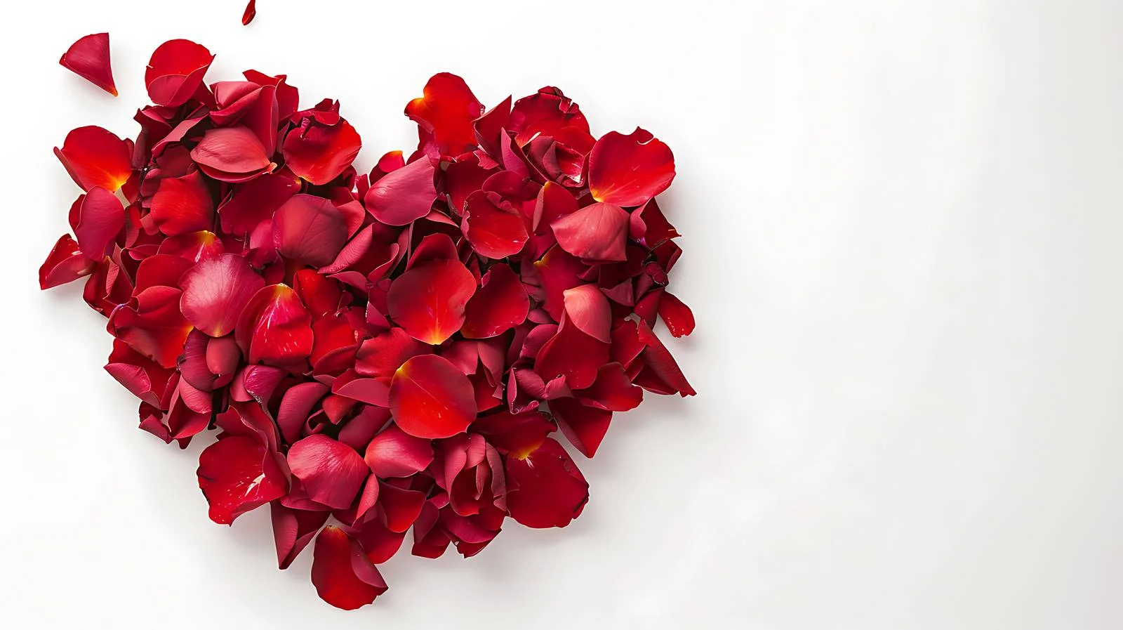 Red Roses Heart Petals Formation — free download from Dotvec