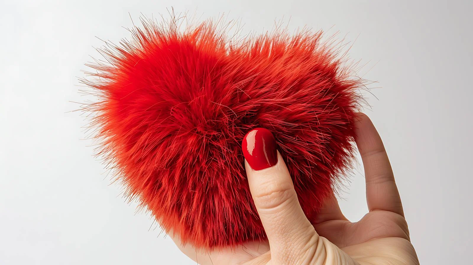 Red Fluffy Heart Toy in Hand — free download from Dotvec