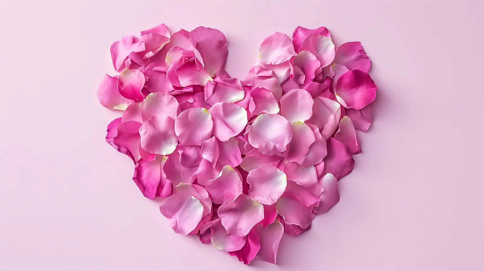 Heart Symbol of Pink Rose Petals on Pastel Background — free download from Dotvec