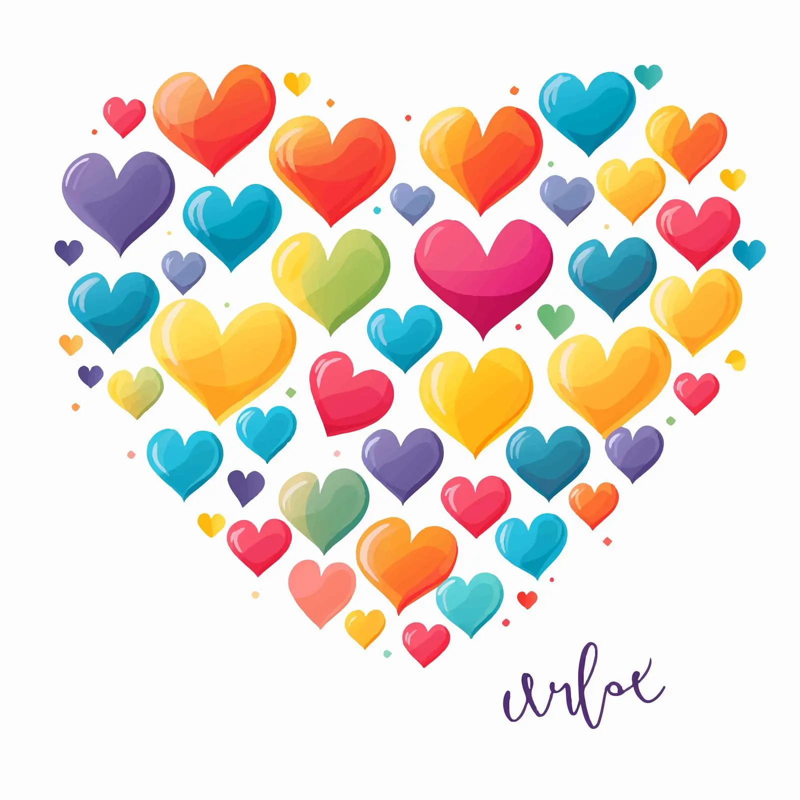 Minimalist Rainbow Hearts for New Year Celebration — free download from Dotvec