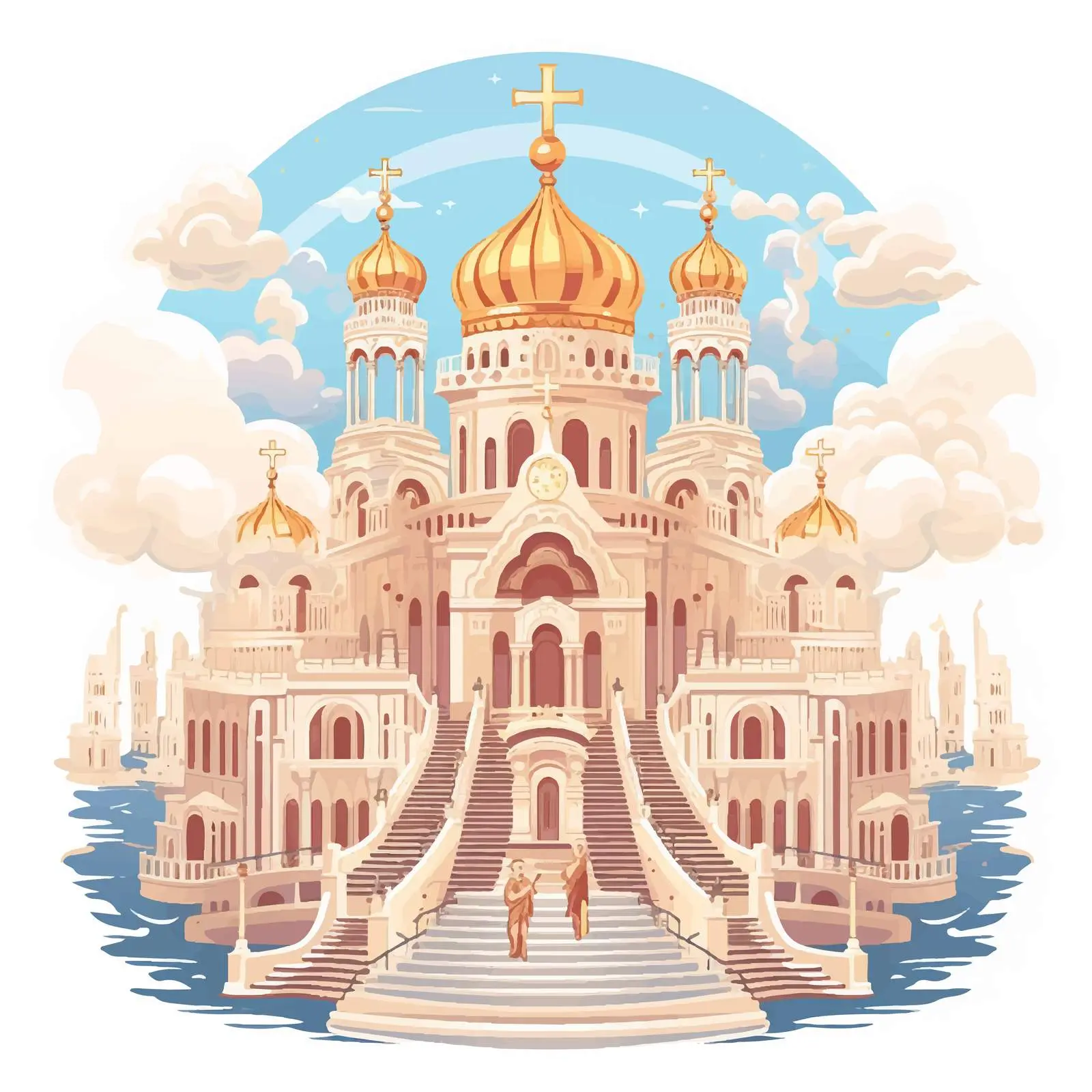 Byzantine Christian Heaven Liturgy Illustration — free download from Dotvec