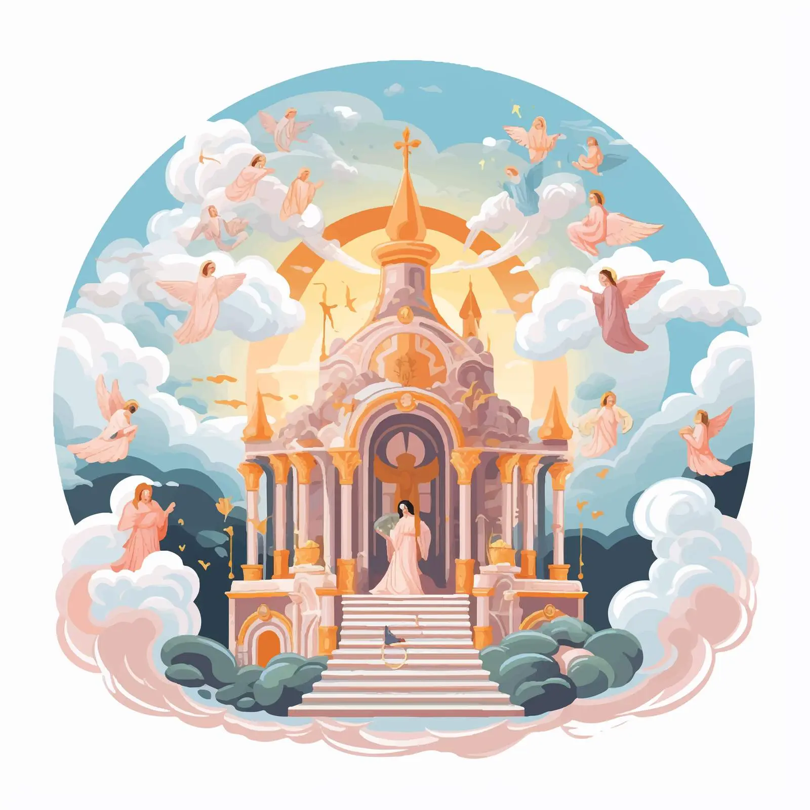 Byzantine Style Christian Liturgy Illustration — free download from Dotvec