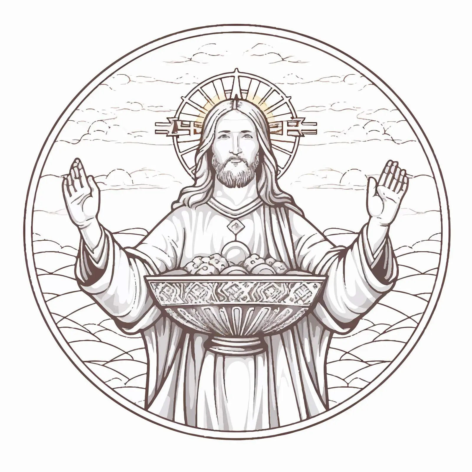 Heavenly Communion Liturgy with Jesus Illustration — free download from Dotvec