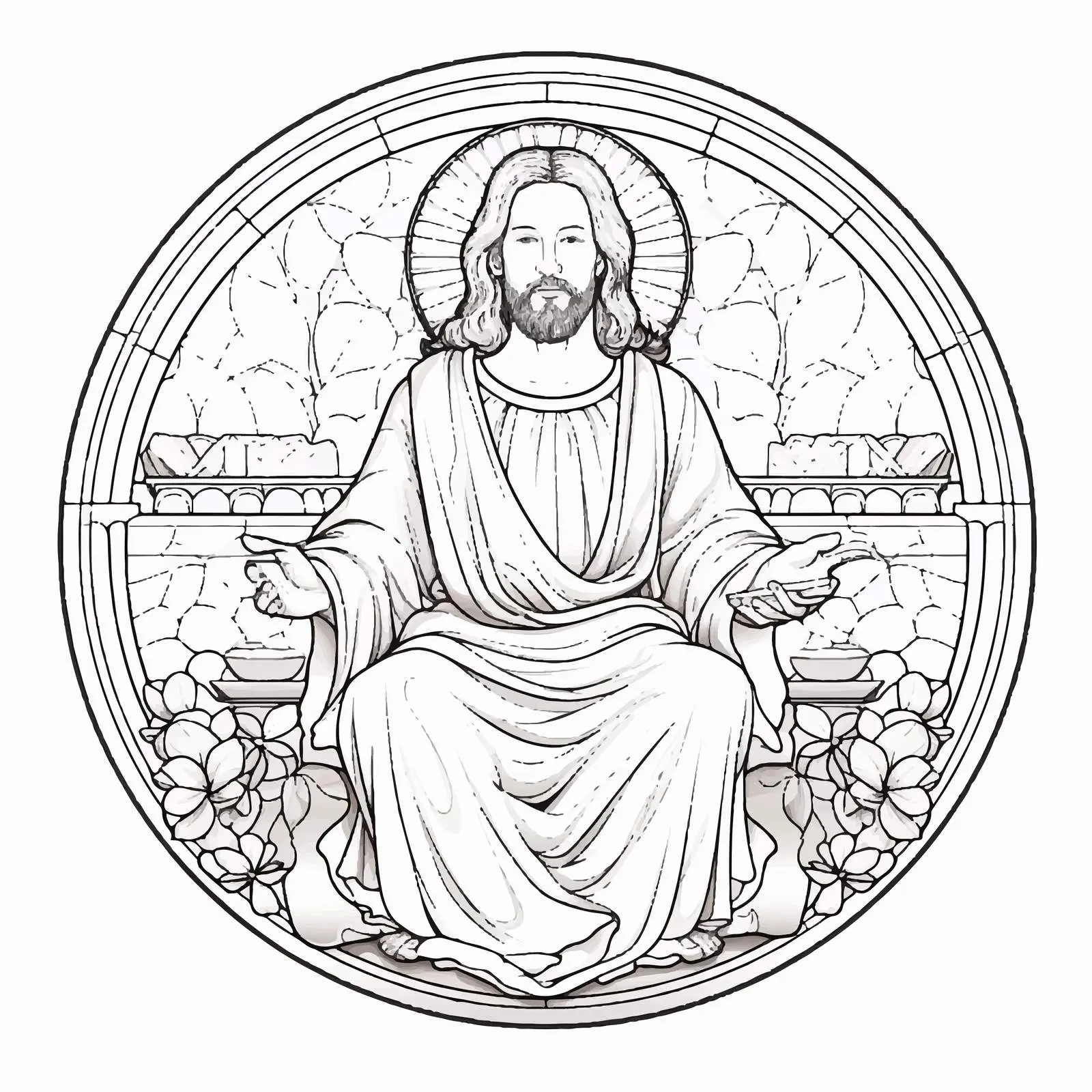 Jesus in Communion Bowl Liturgy Illustration — free download from Dotvec