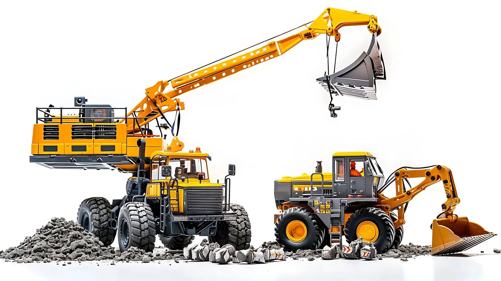 Construction Site Machinery and Crane — free download from Dotvec