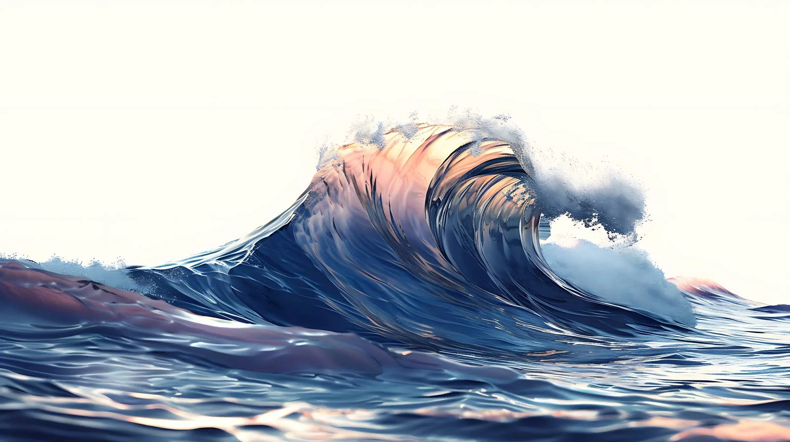 Dramatic Sunset Ocean Waves Isolated Reflection — free download from Dotvec