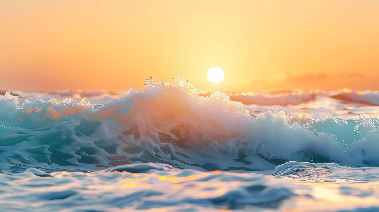 Ocean sunset with dramatic waves isolated — free download from Dotvec