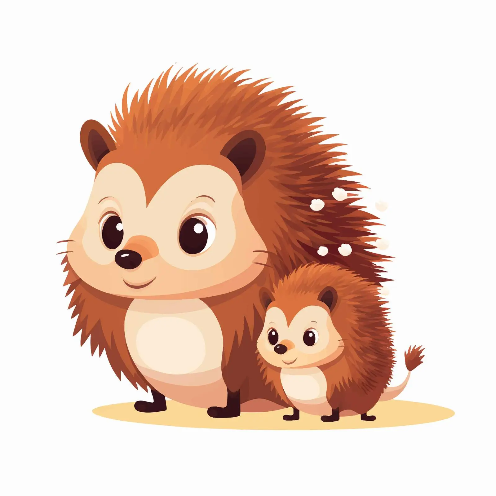 Cute Hedgehog Family with Baby on White Background — free download from Dotvec