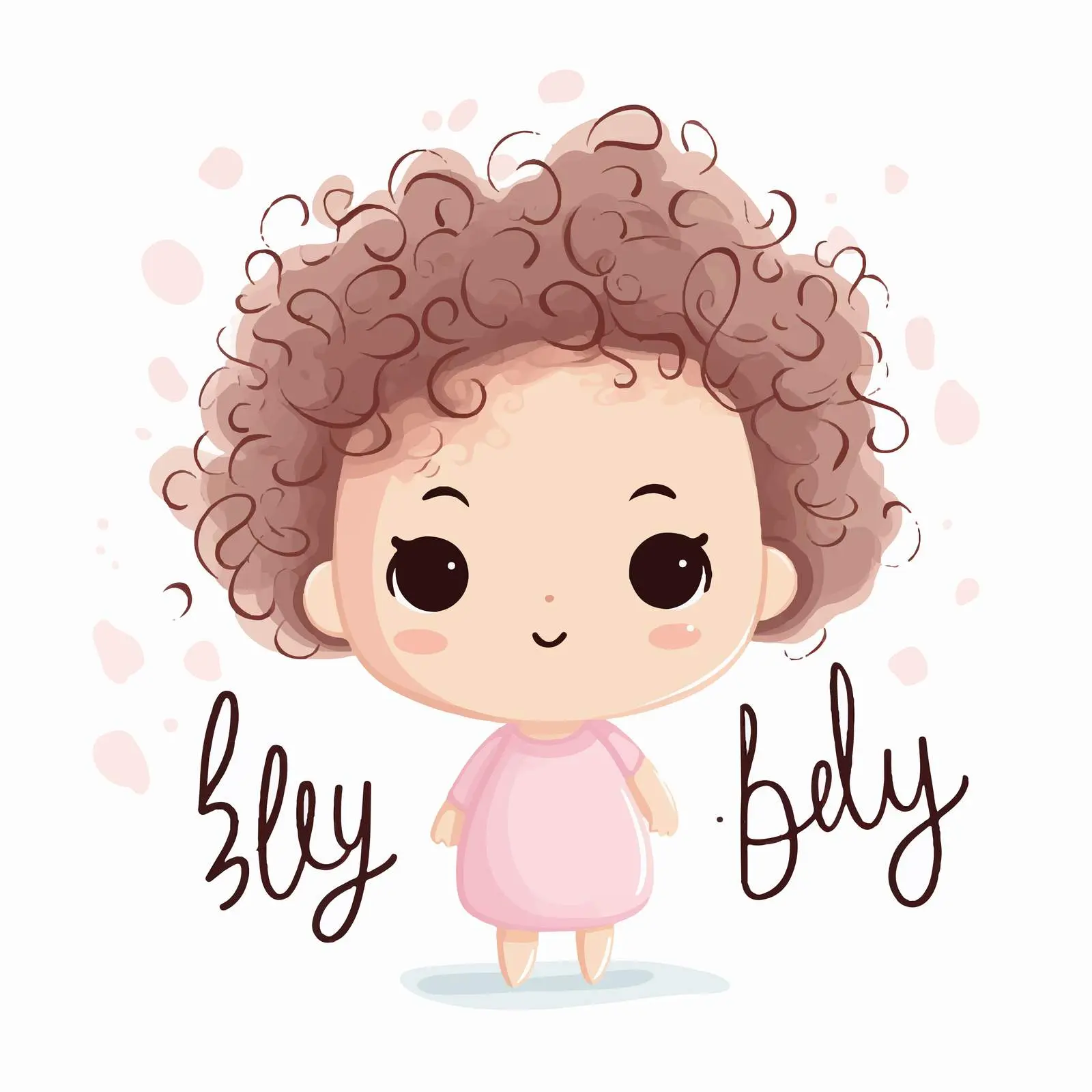 Cute Baby Hand Lettering Card Design — free download from Dotvec