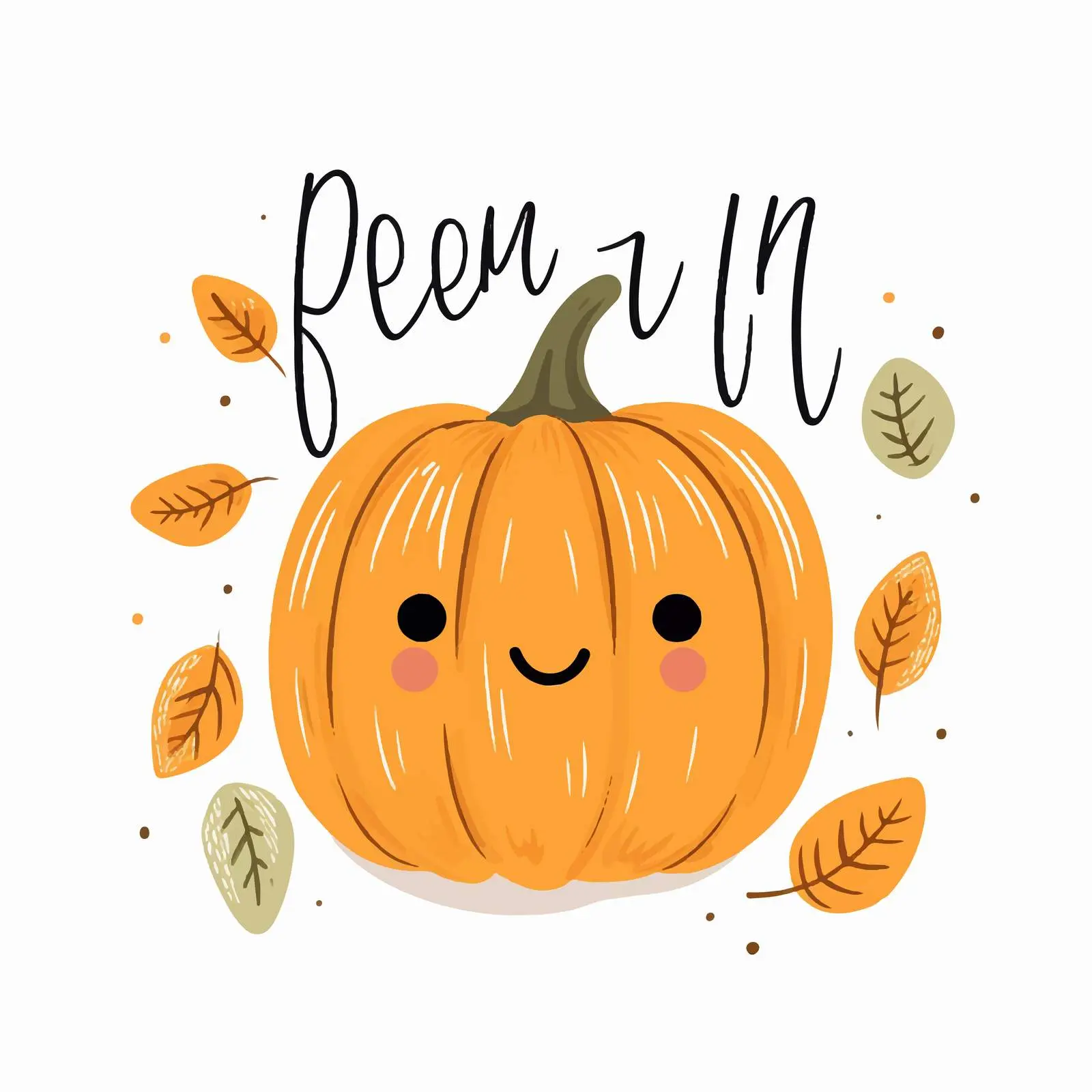 Cute Handwritten Pumpkin Quotes and Beauty Treatments — free download from Dotvec