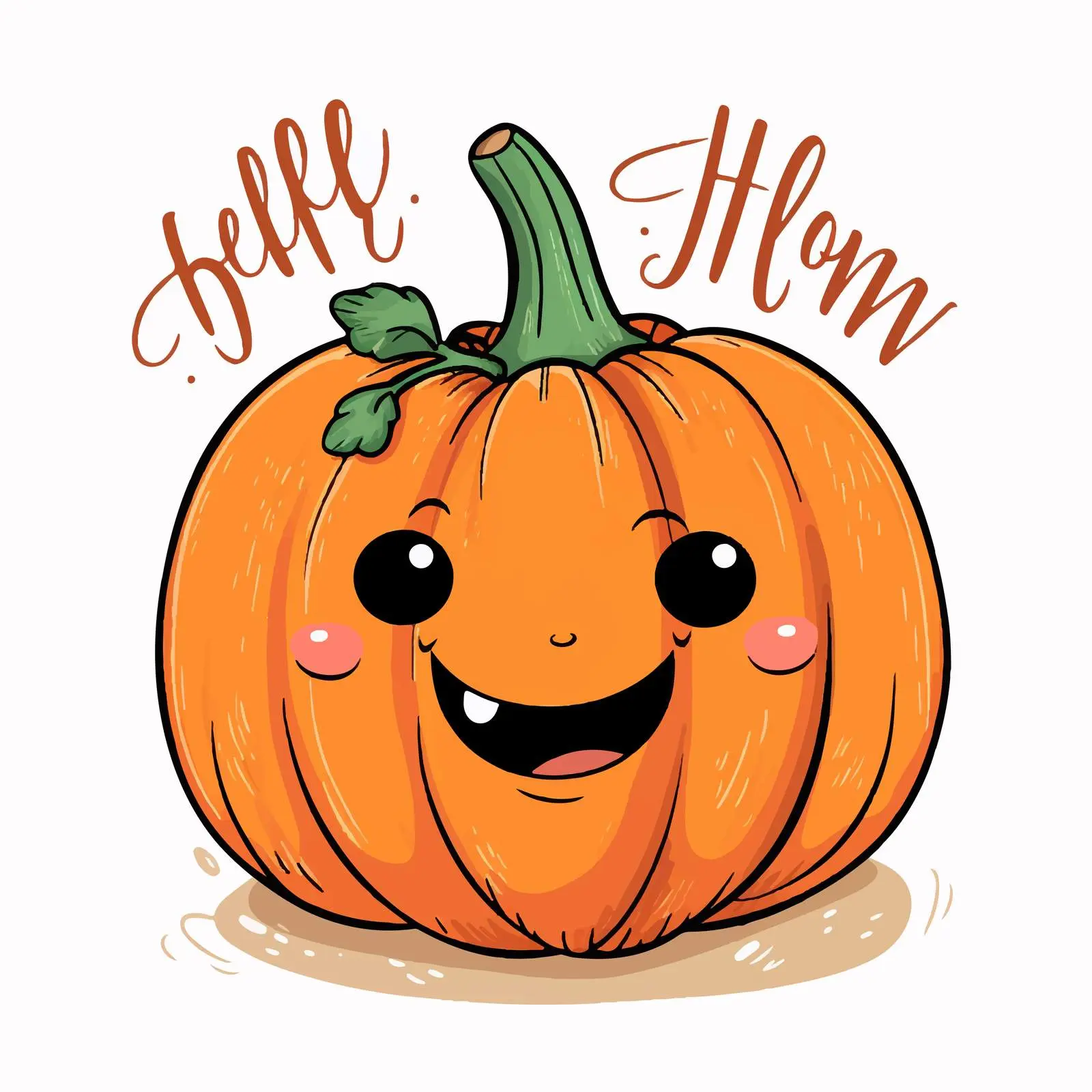 Cute Handwritten Pumpkin Quotes for Beauty Treatments – free pumpkin artwork image from Dotvec