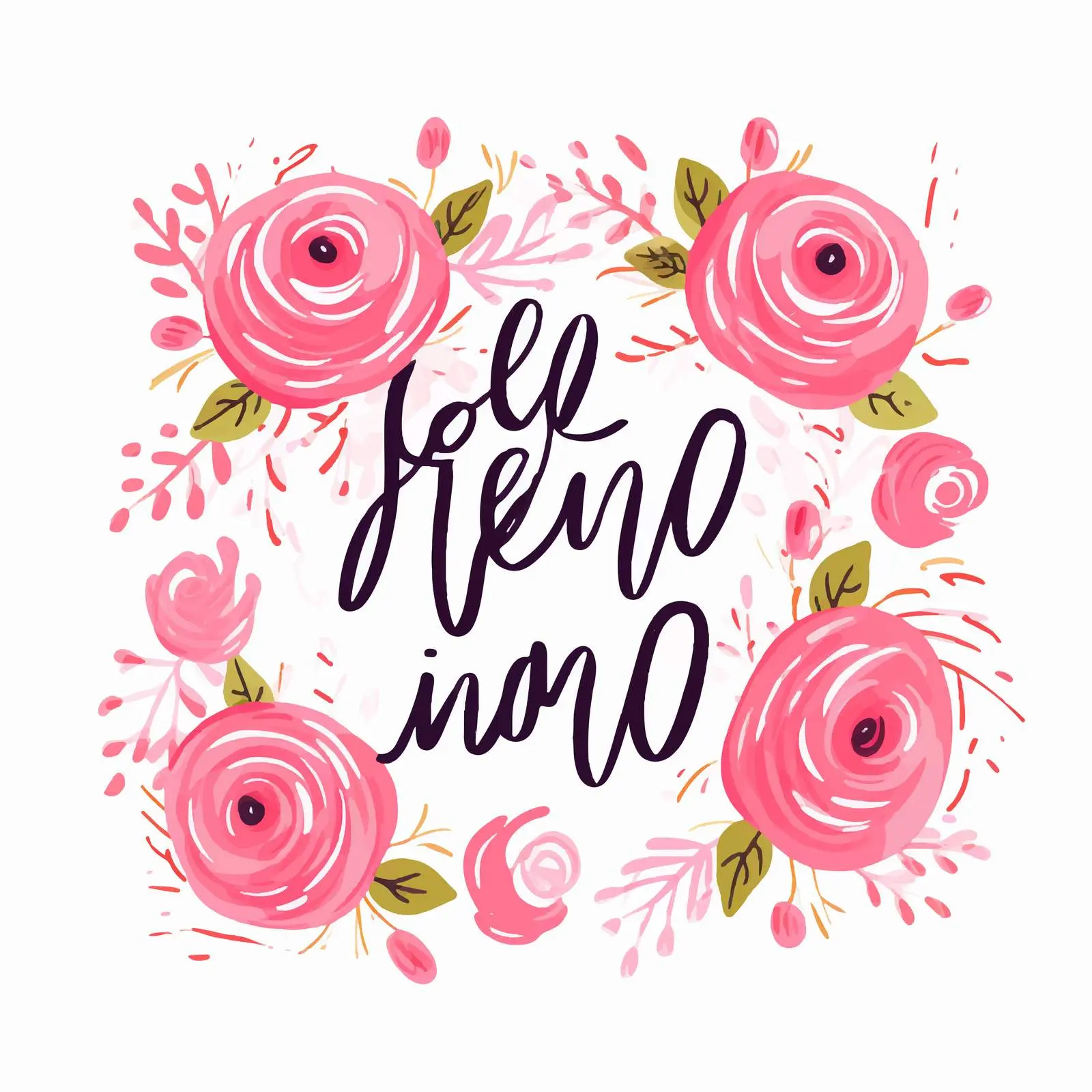 Hello Spring Handwritten Lettering Postcard — free download from Dotvec