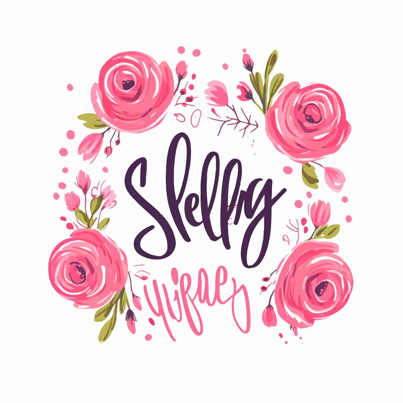 Cute Spring Postcard with Handwritten Lettering — free download from Dotvec