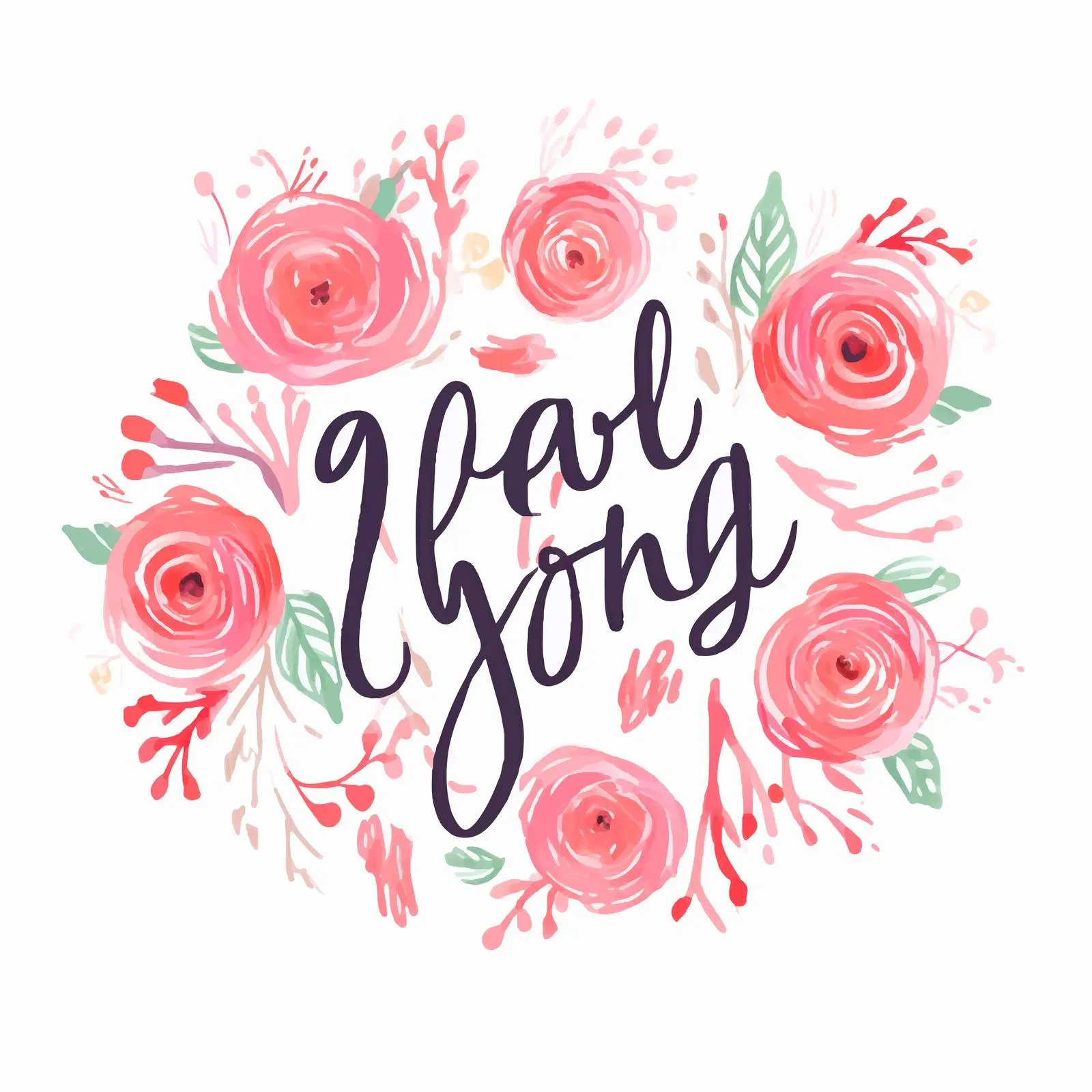 Spring Handwritten Lettering Postcard with Roses — free download from Dotvec
