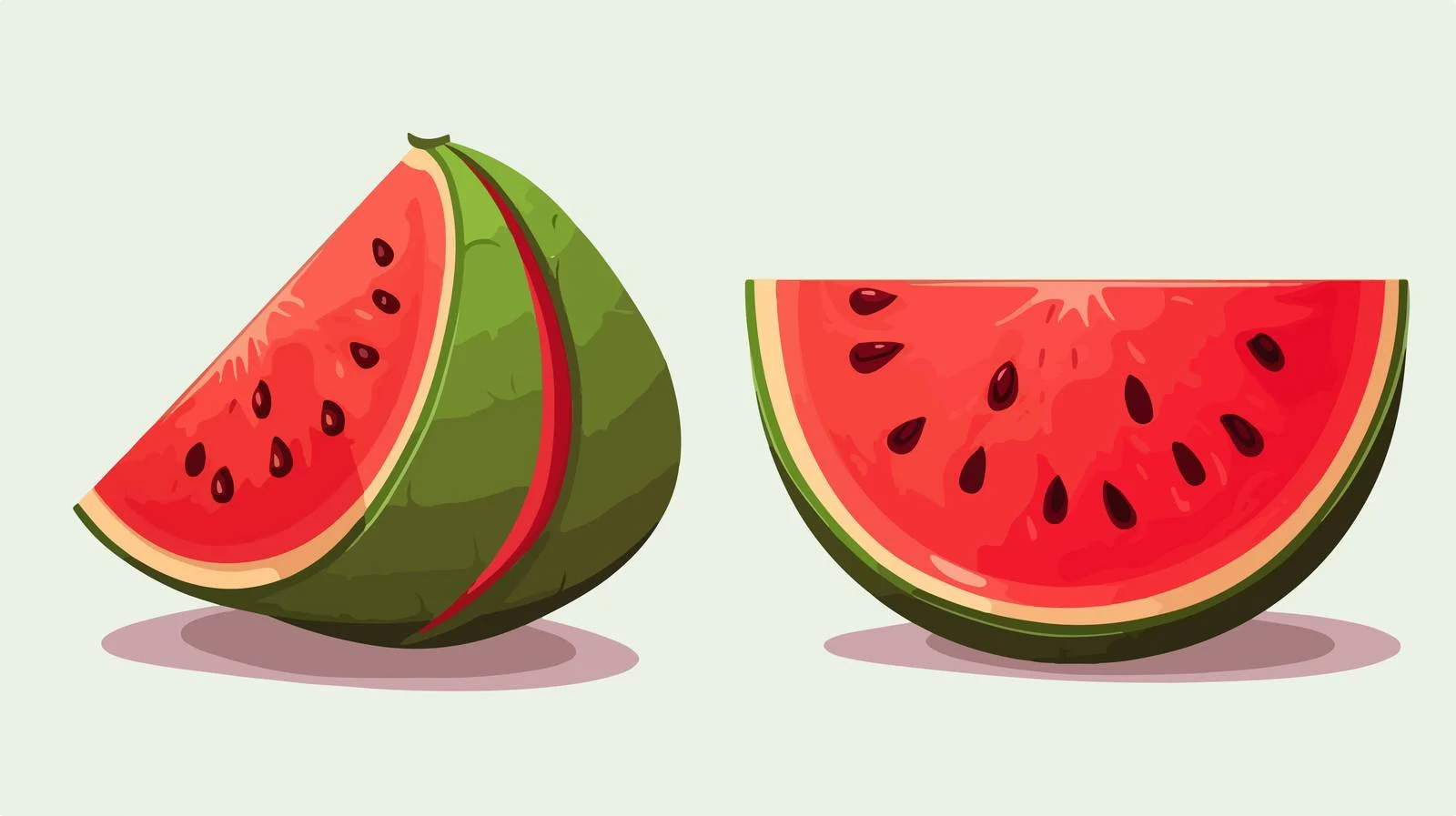 Red Fleshy Watermelon Slice Vector Illustration — free download from Dotvec